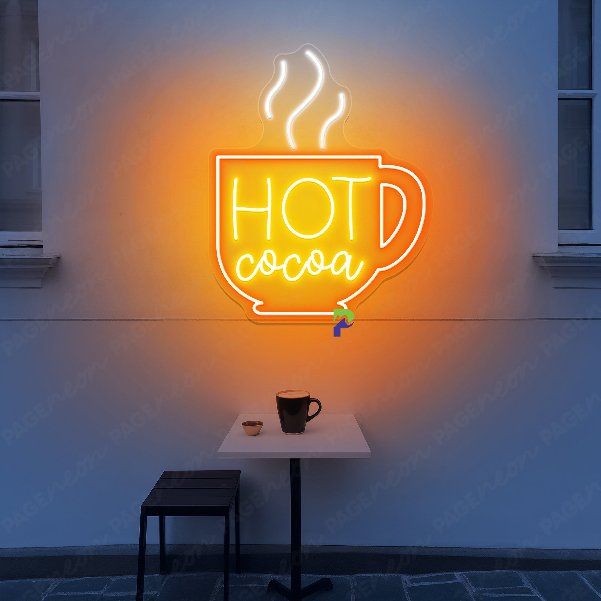Hot Cocoa Neon Sign Warm Coffee Shop Led Light