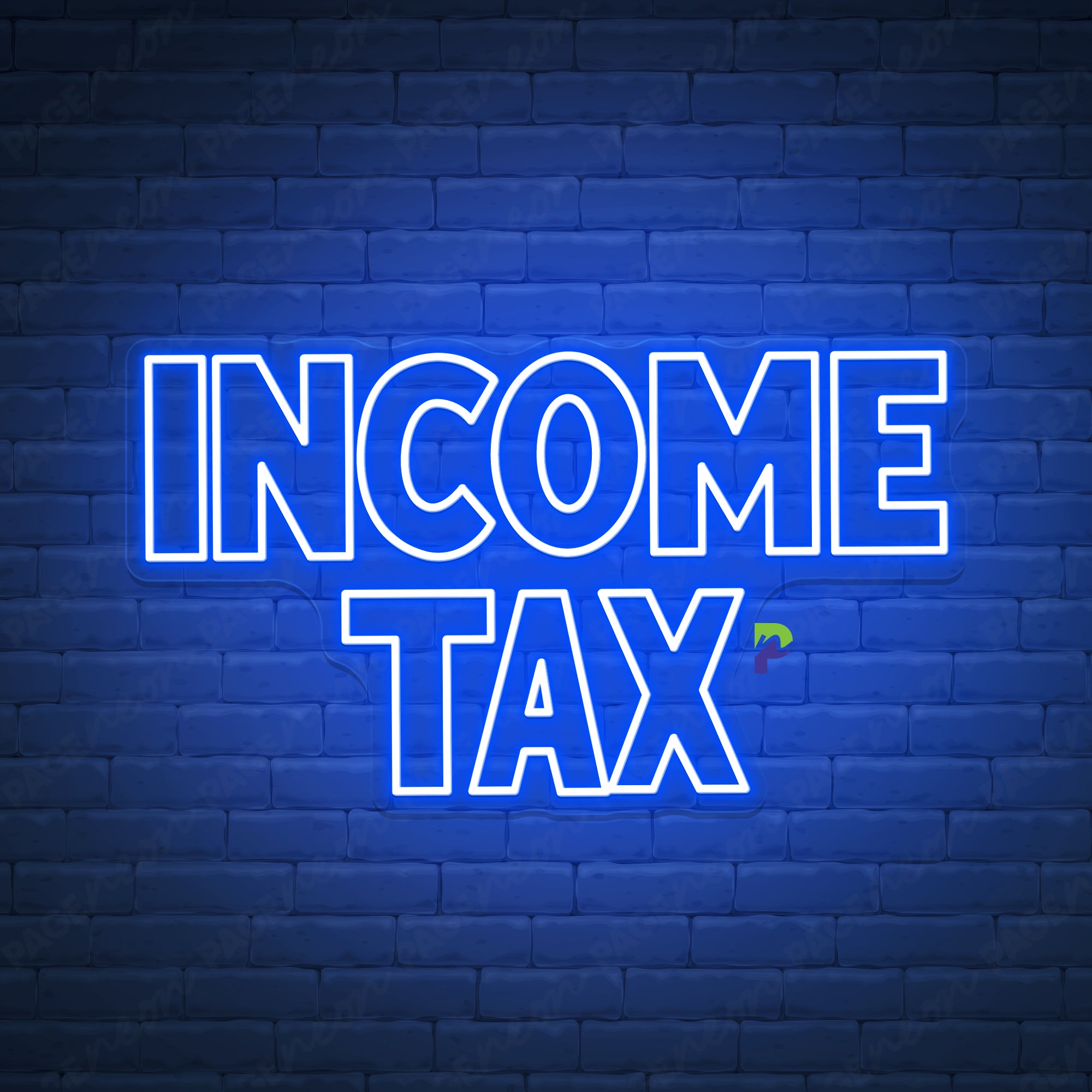Income Tax Neon Signs Service Led Light