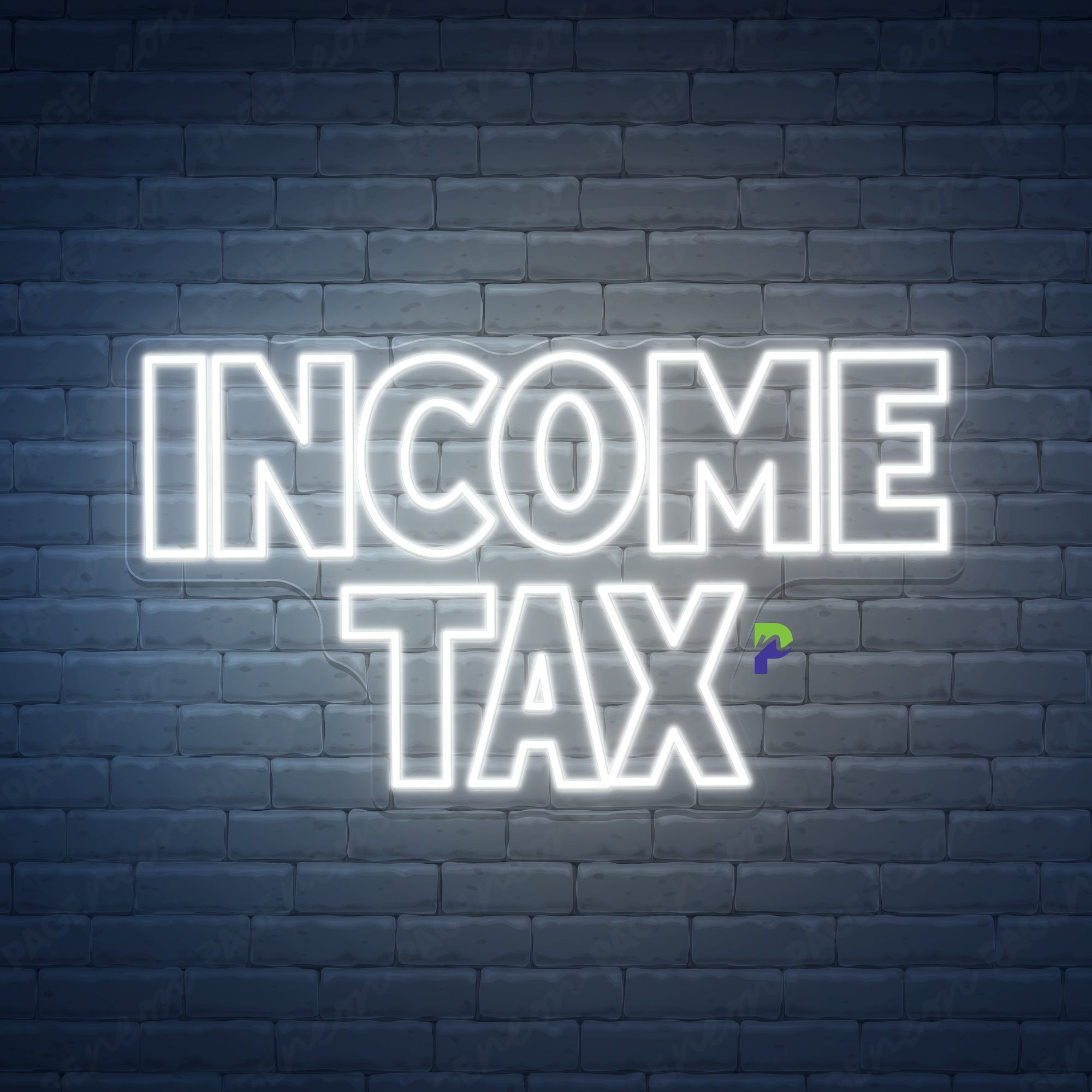 Income Tax Neon Signs Service Led Light