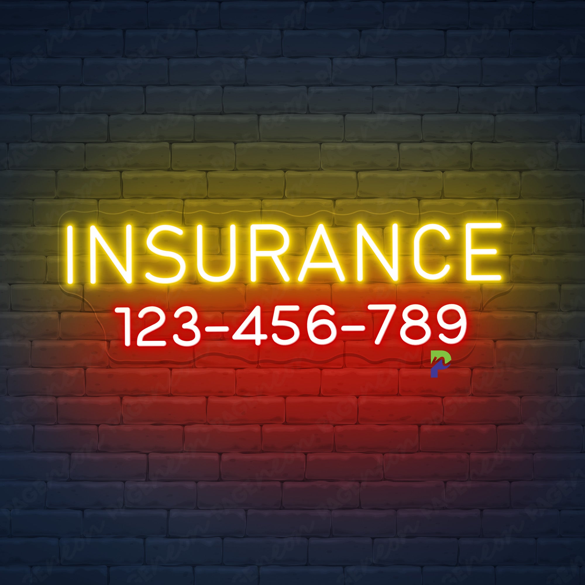 Insurance Neon Signs Custom Business Led Light