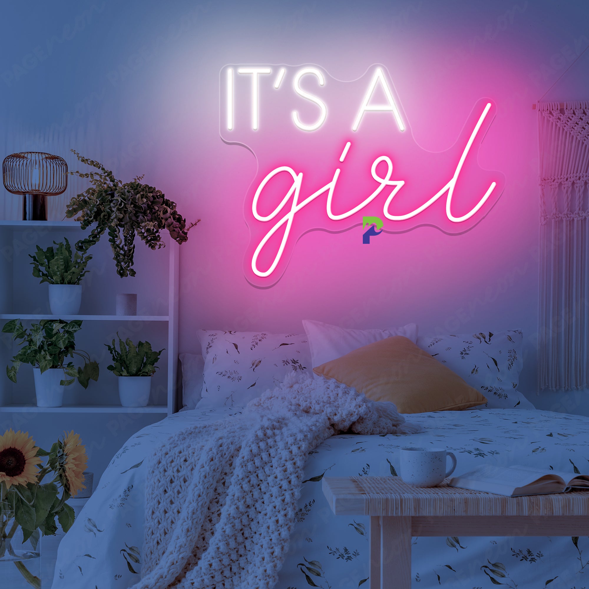 It's A Girl Neon Sign Baby Shower Led Light