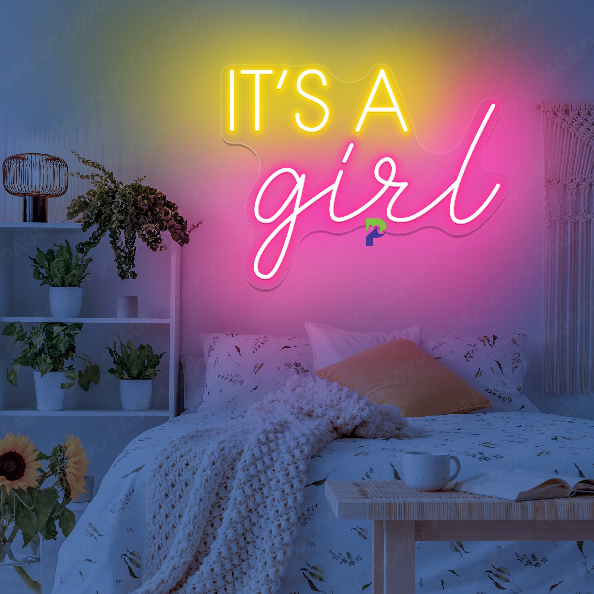 It's A Girl Neon Sign Baby Shower Led Light