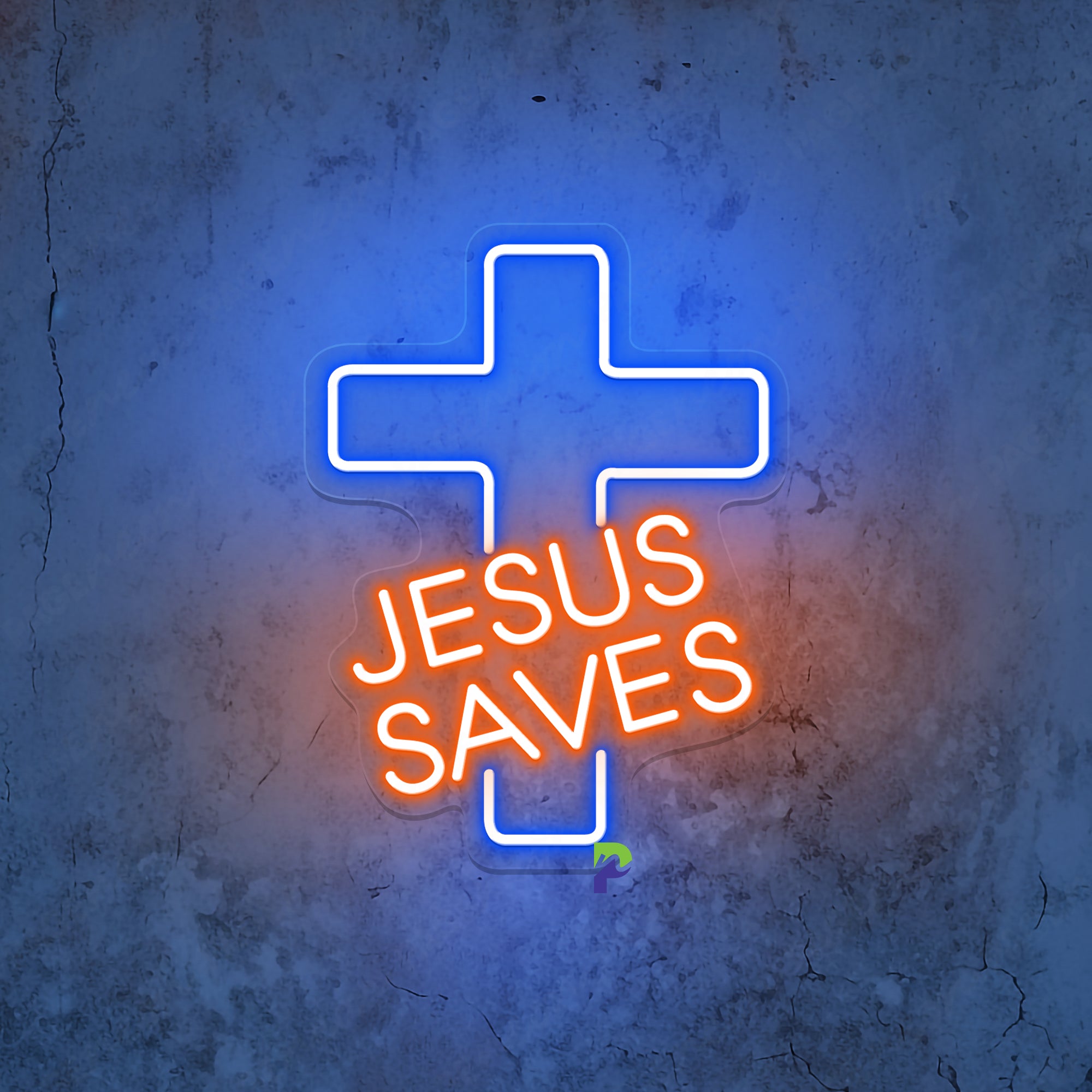 Jesus Saves Neon Sign Cross Religious Led Light
