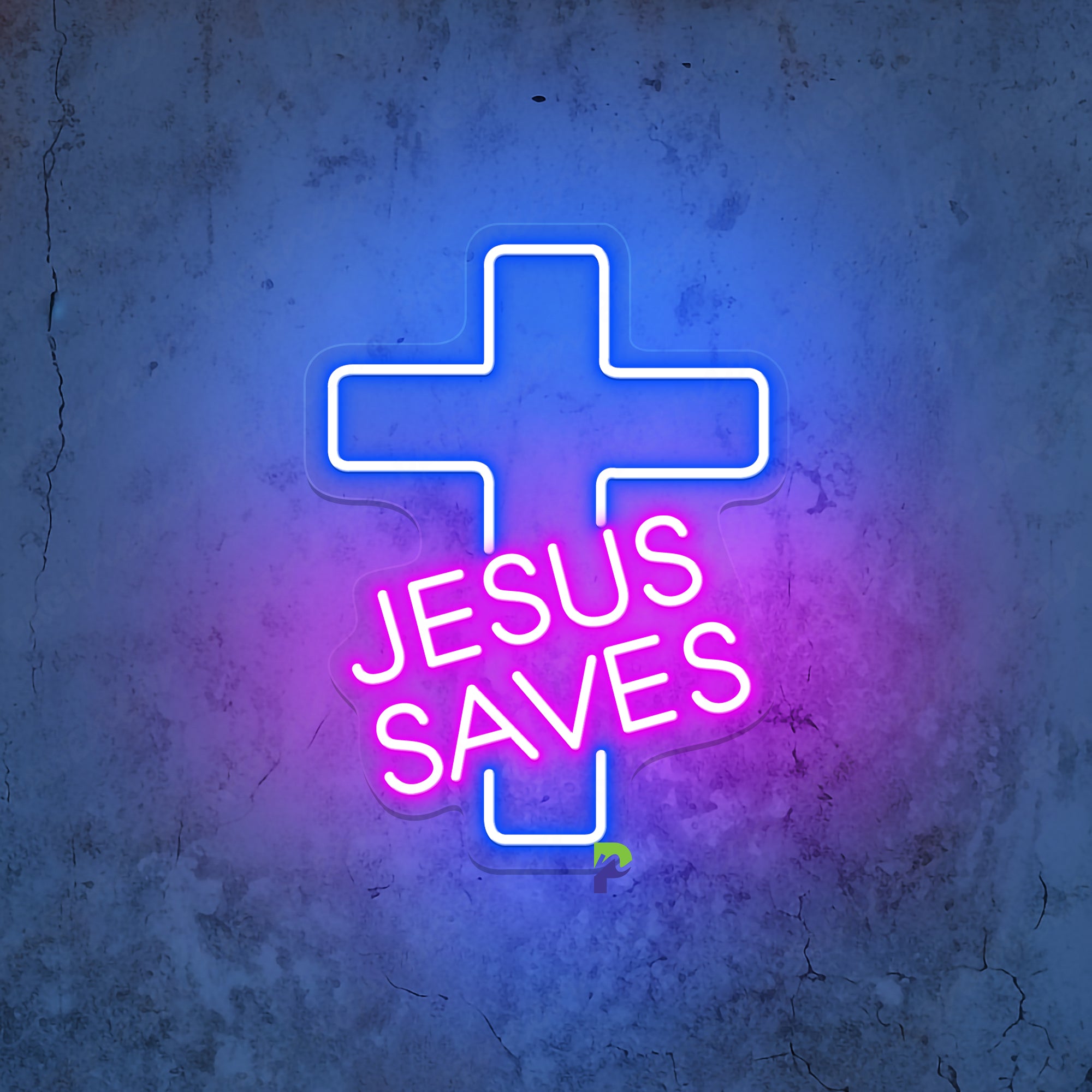 Jesus Saves Neon Sign Cross Religious Led Light