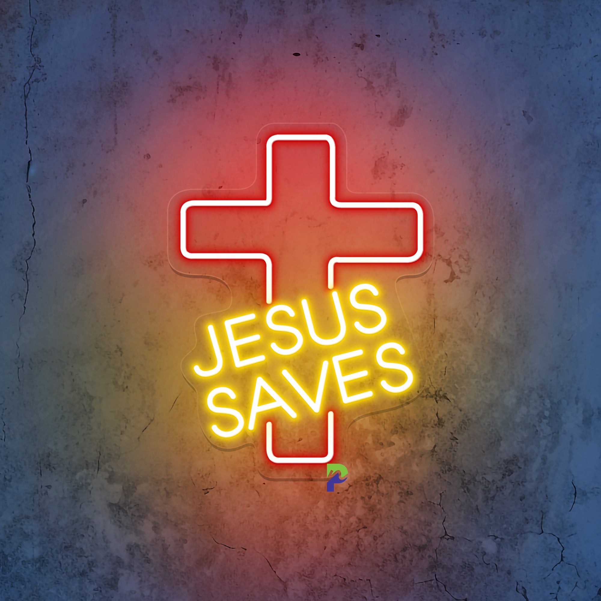 Jesus Saves Neon Sign Cross Religious Led Light