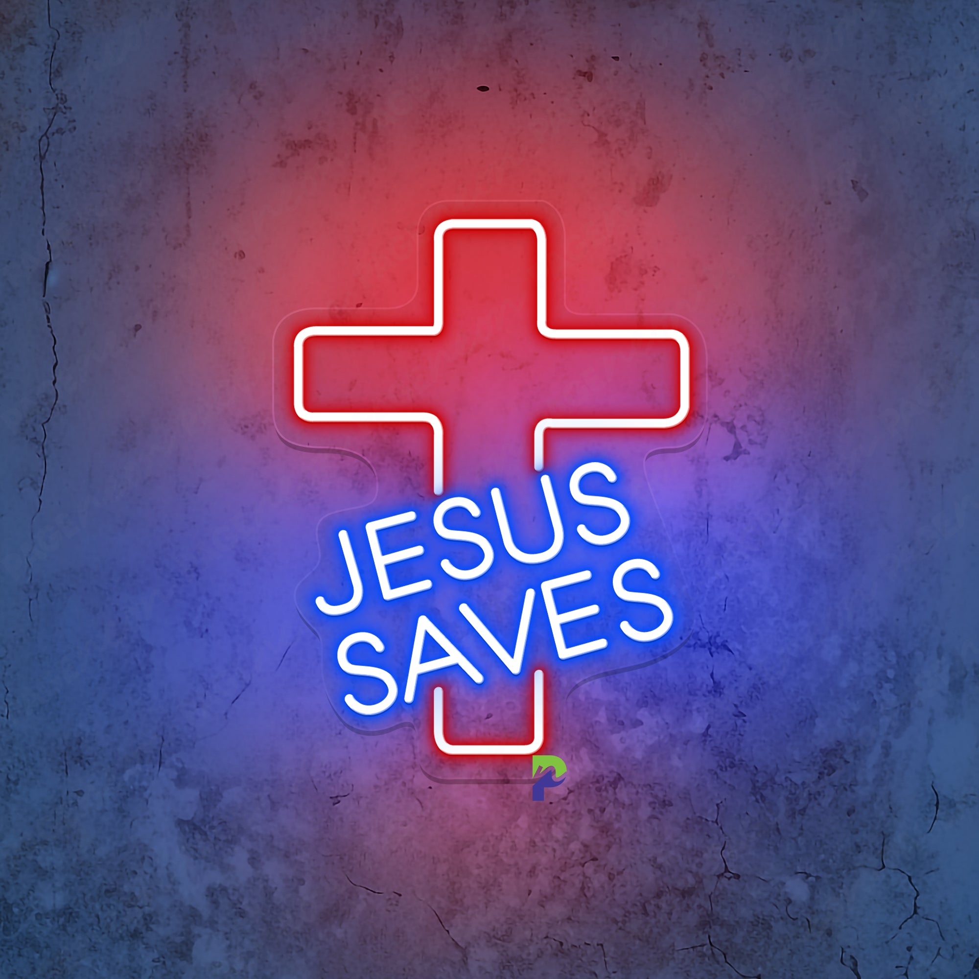 Jesus Saves Neon Sign Cross Religious Led Light