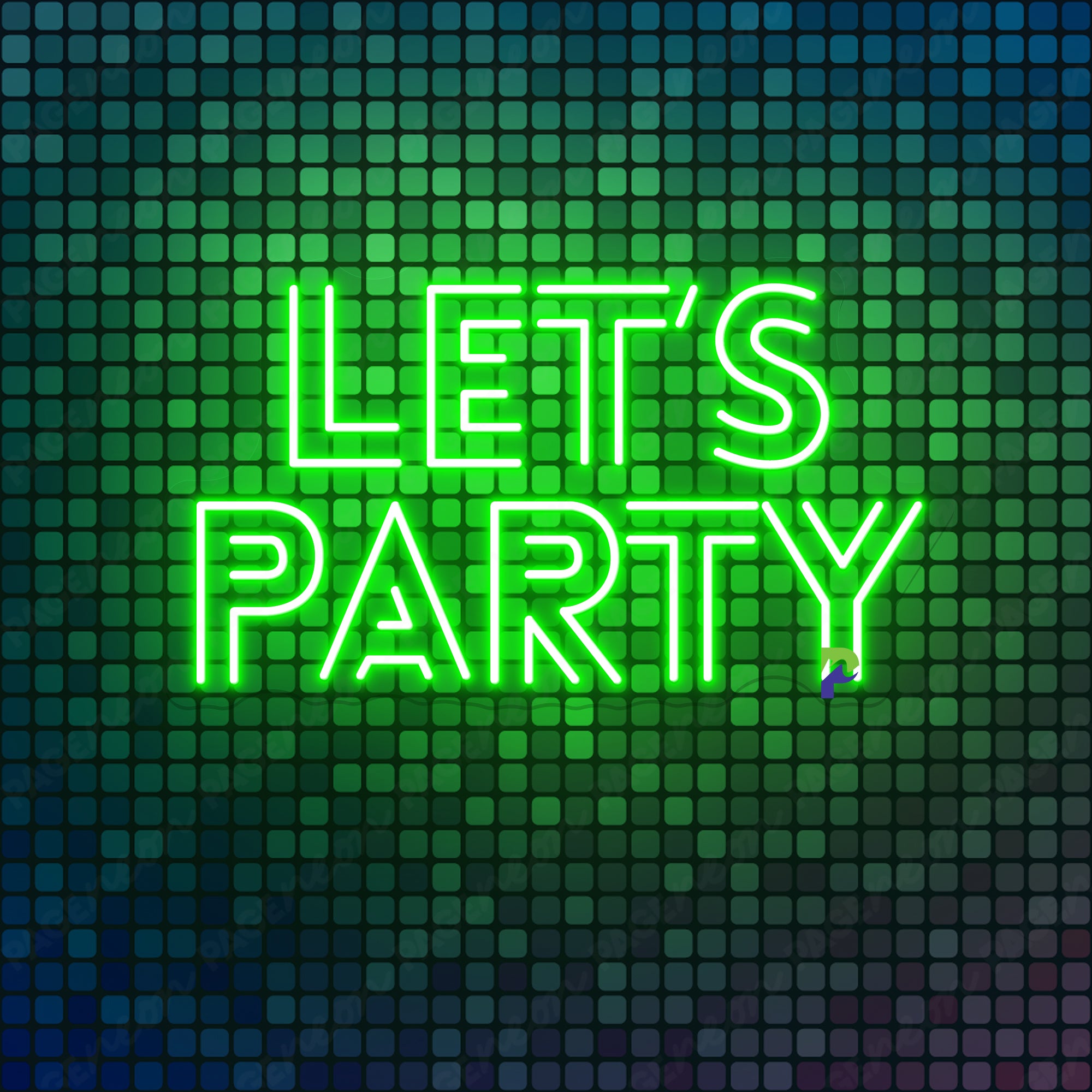 Let's Party Neon Sign Double Line Retro Led Light