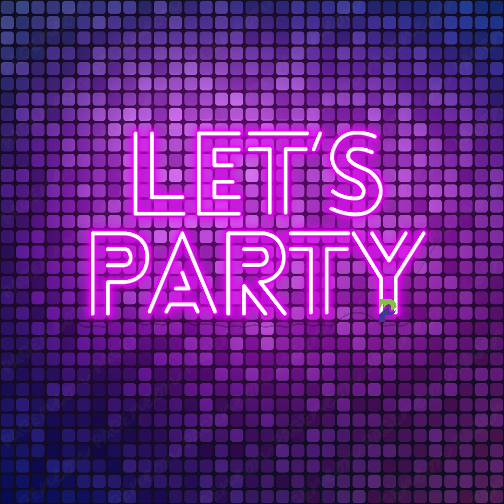 Let's Party Neon Sign Double Line Retro Led Light