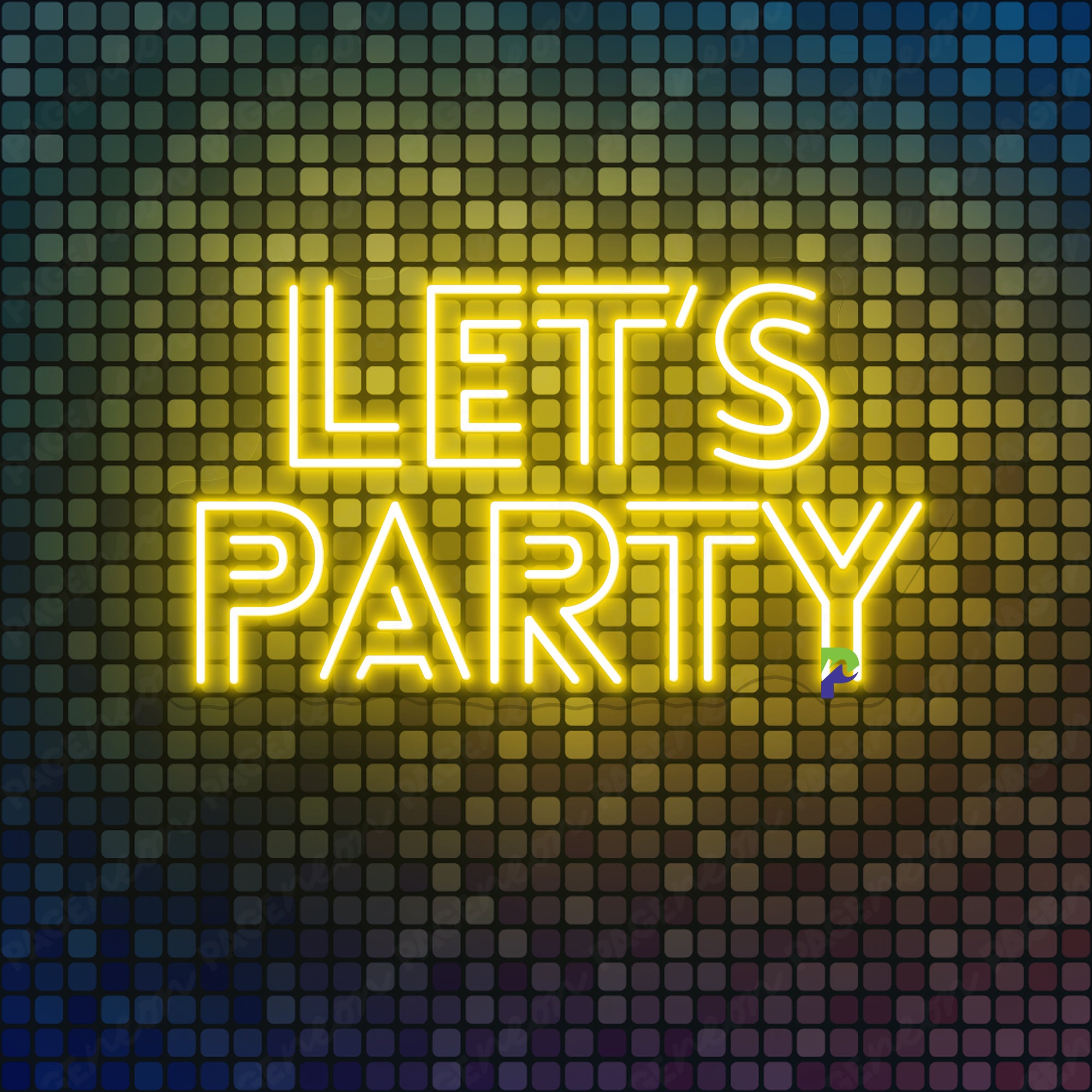 Let's Party Neon Sign Double Line Retro Led Light