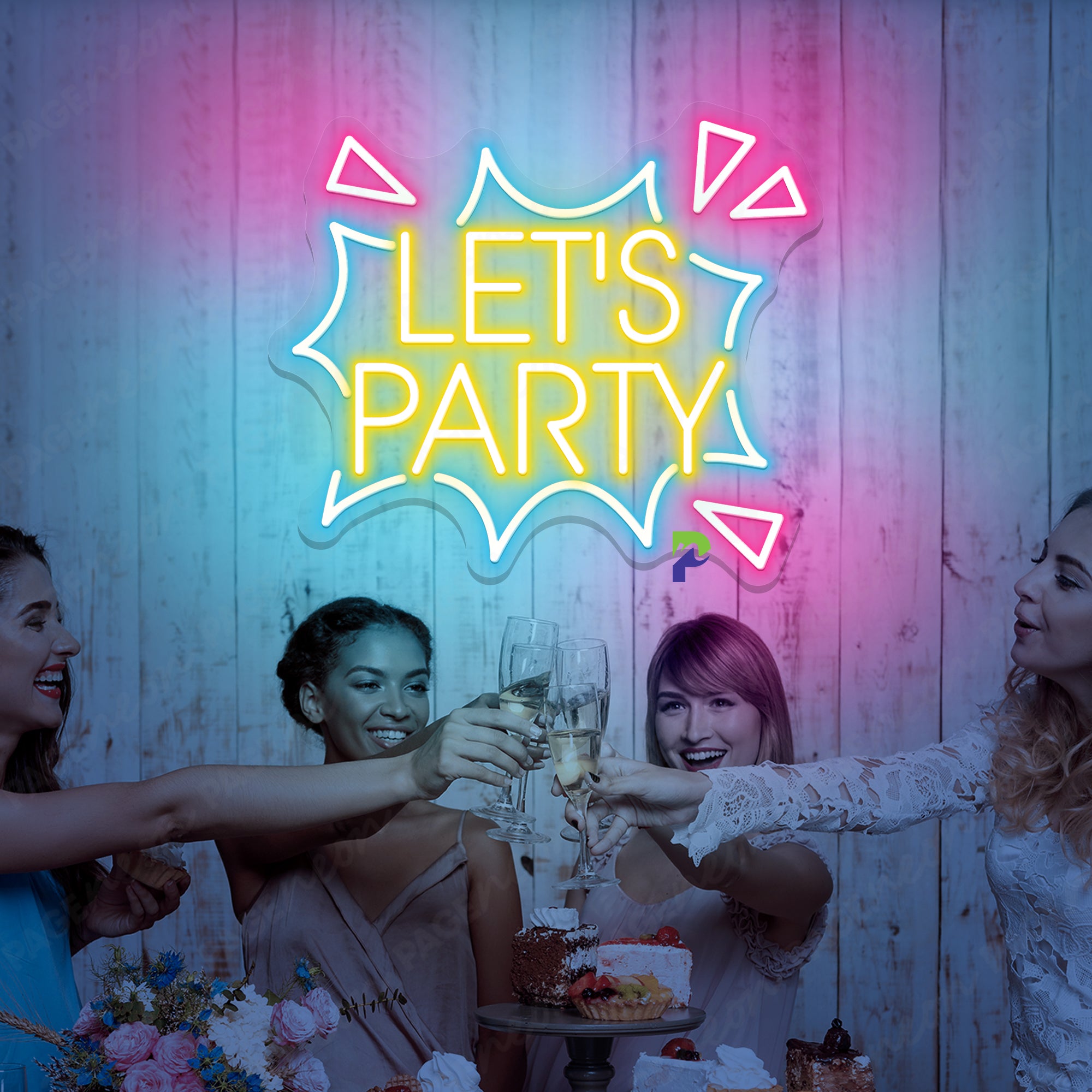 Let's Party Neon Sign Happy Boom Led Light