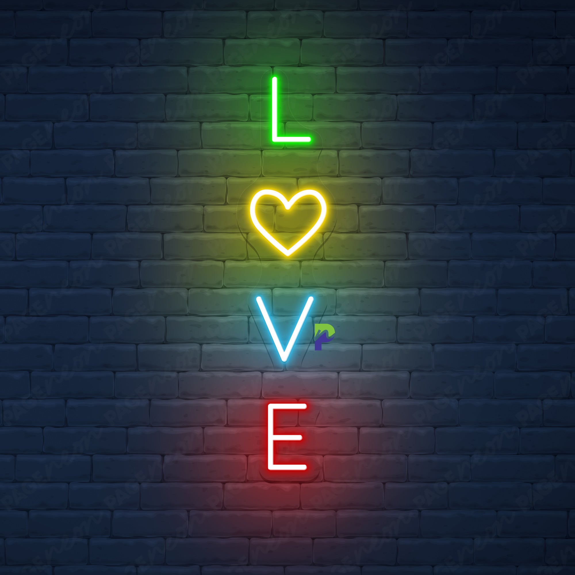 Love Neon Sign Vertical Led Light