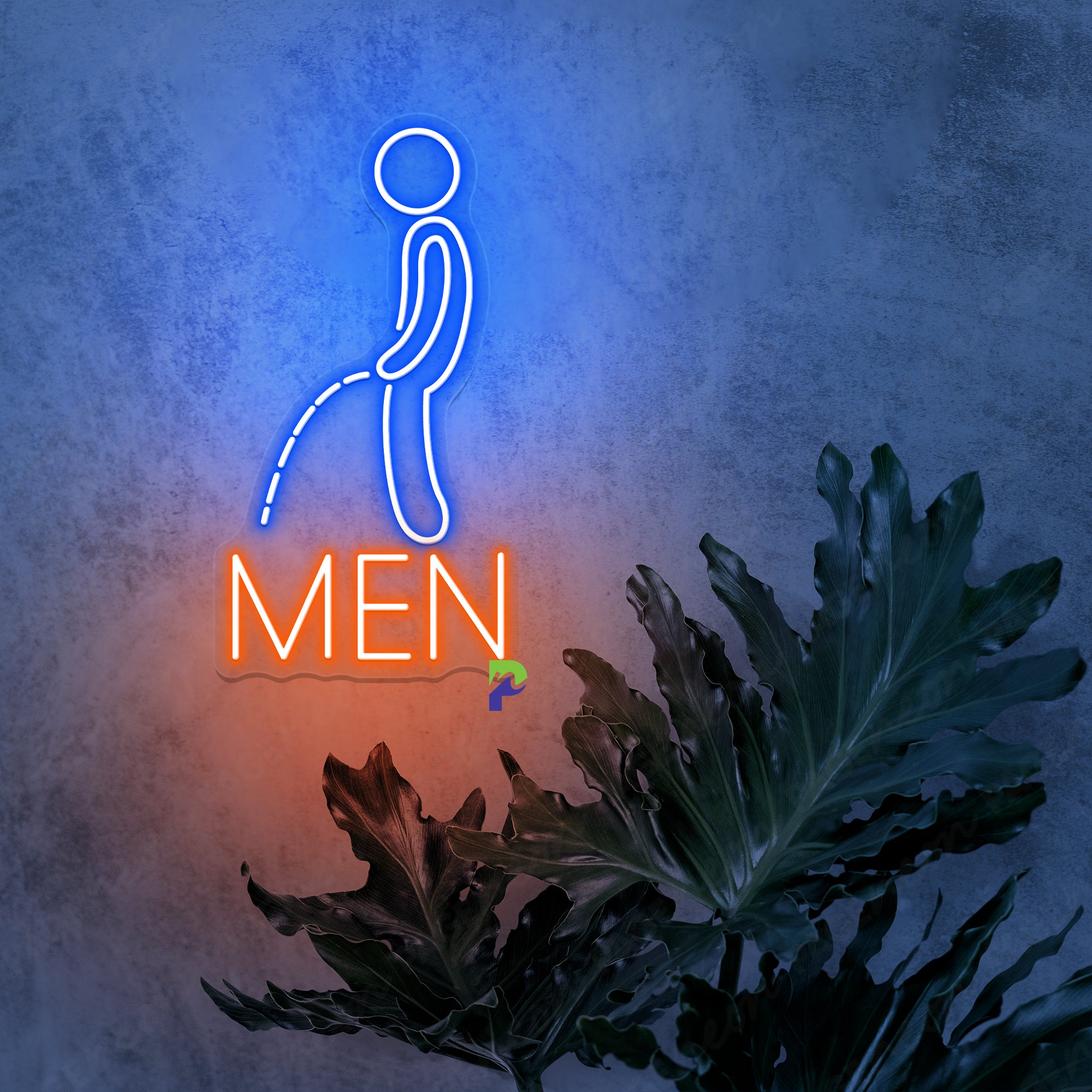 Men Bathroom Neon Sign Instruction Led Light
