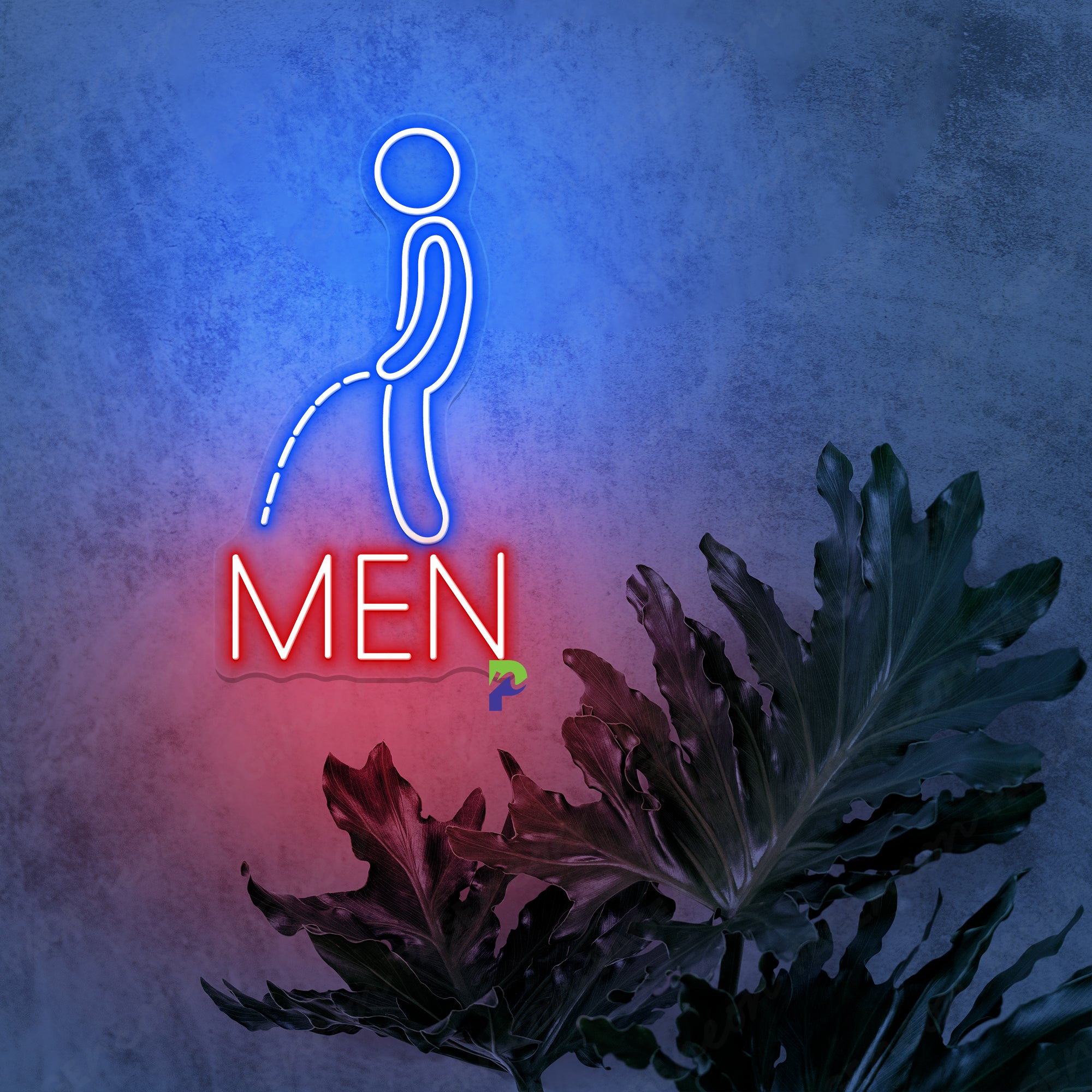 Men Bathroom Neon Sign Instruction Led Light