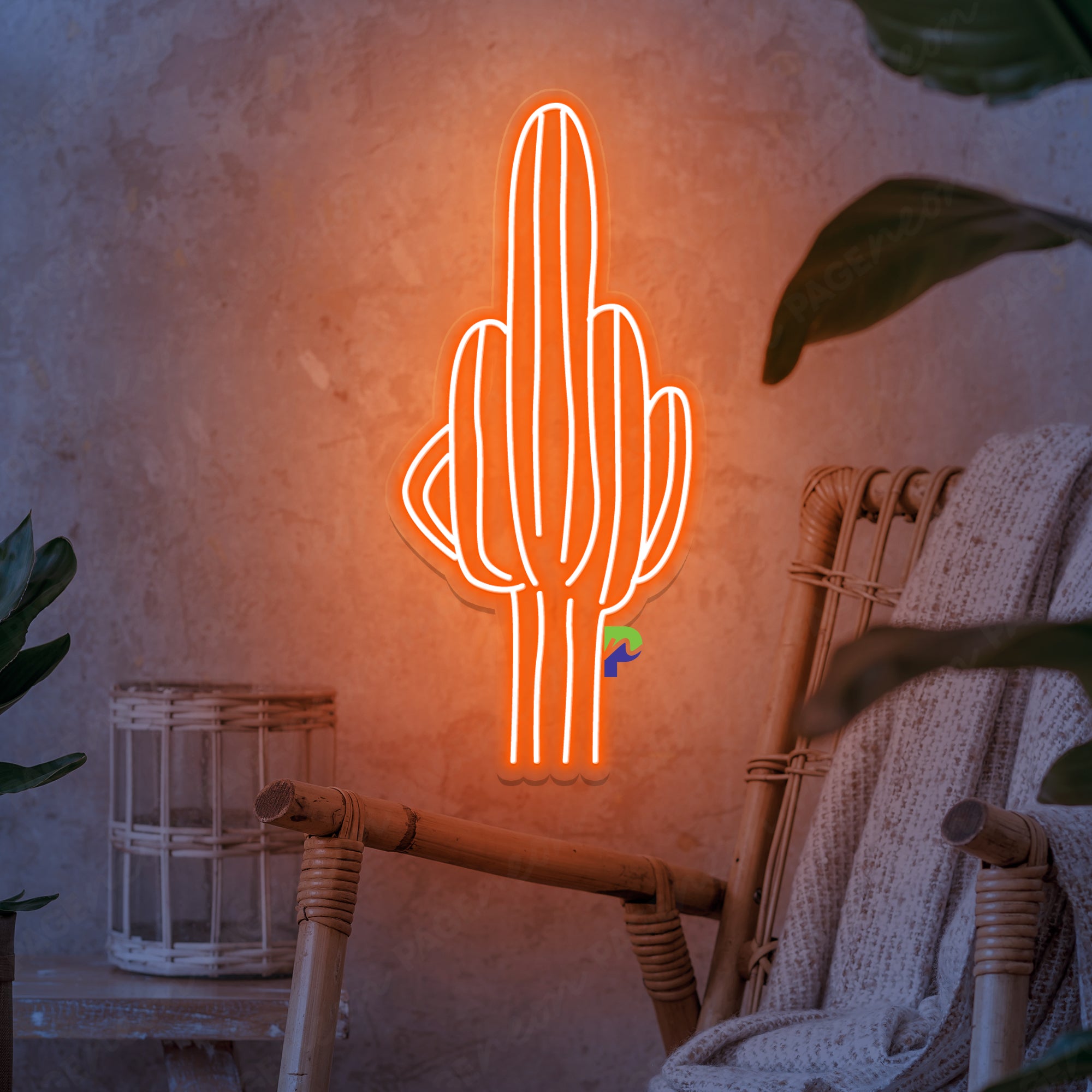 Middle Finger Neon Sign Cactus Led Light