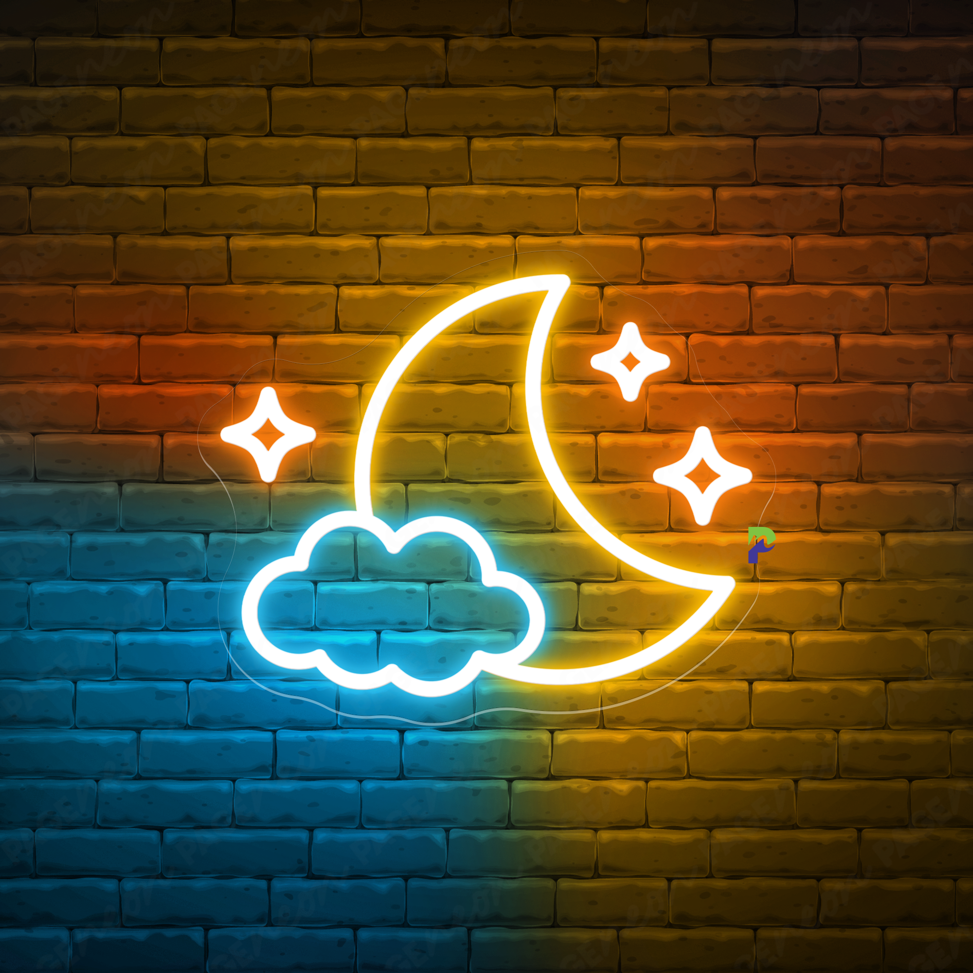 Moon Neon Sign Twinkle Led Light