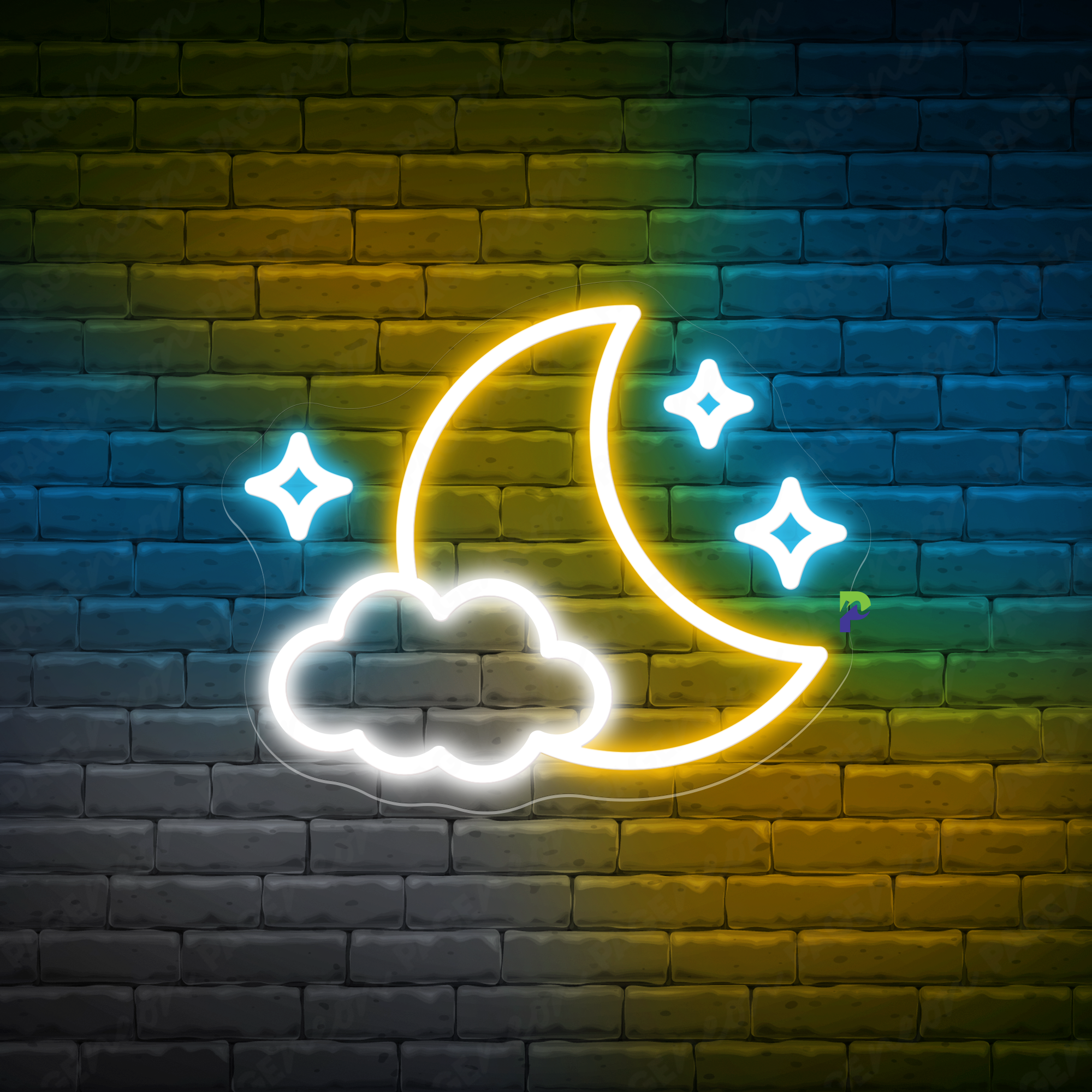 Moon Neon Sign Twinkle Led Light