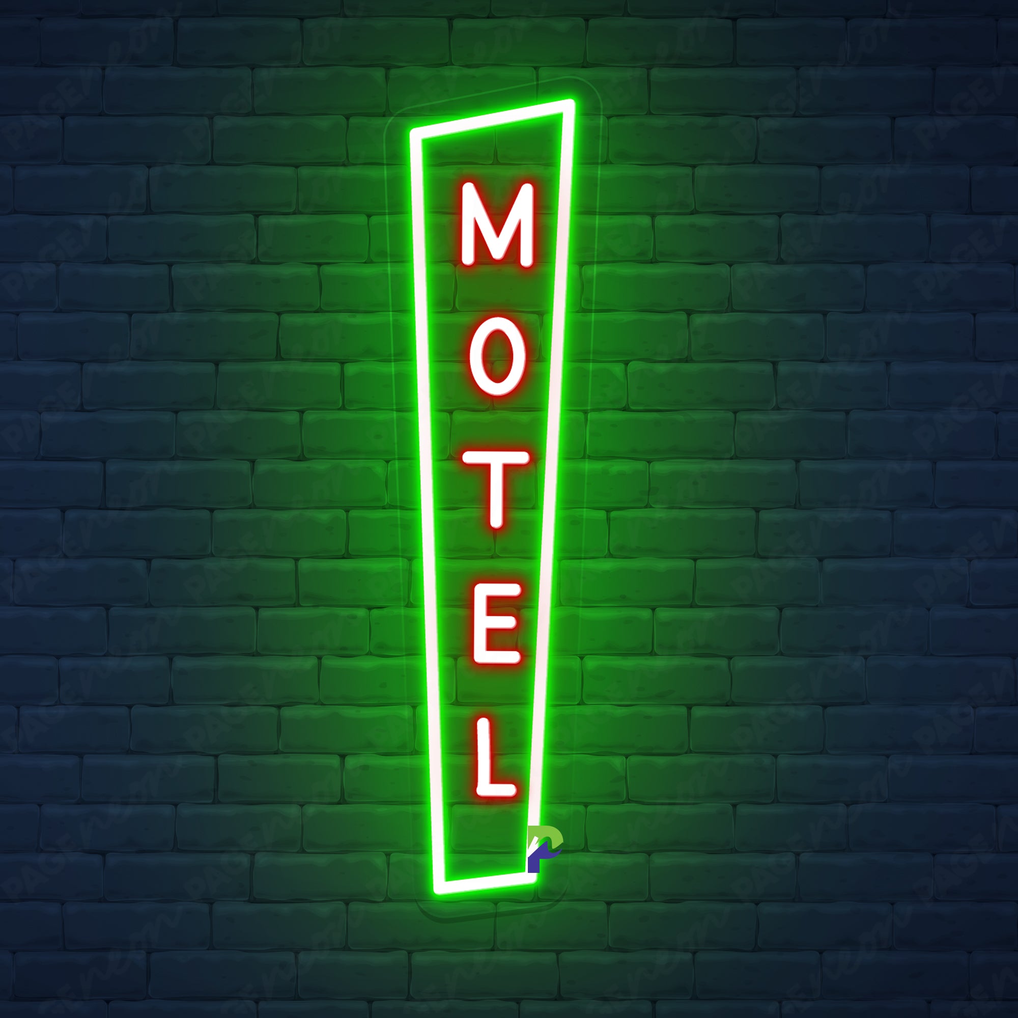 Motel Neon Sign Business Vertical Led Light