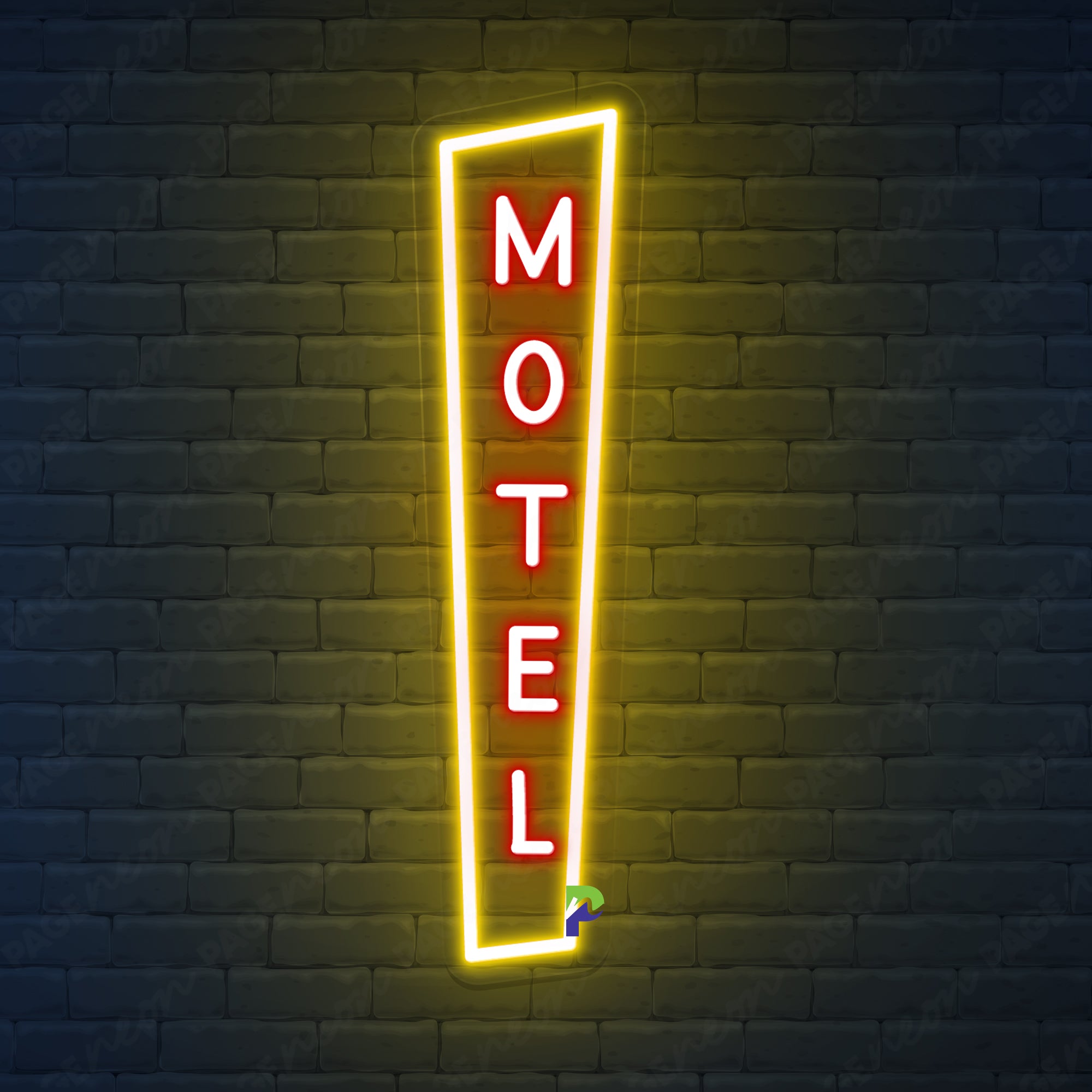 Motel Neon Sign Business Vertical Led Light