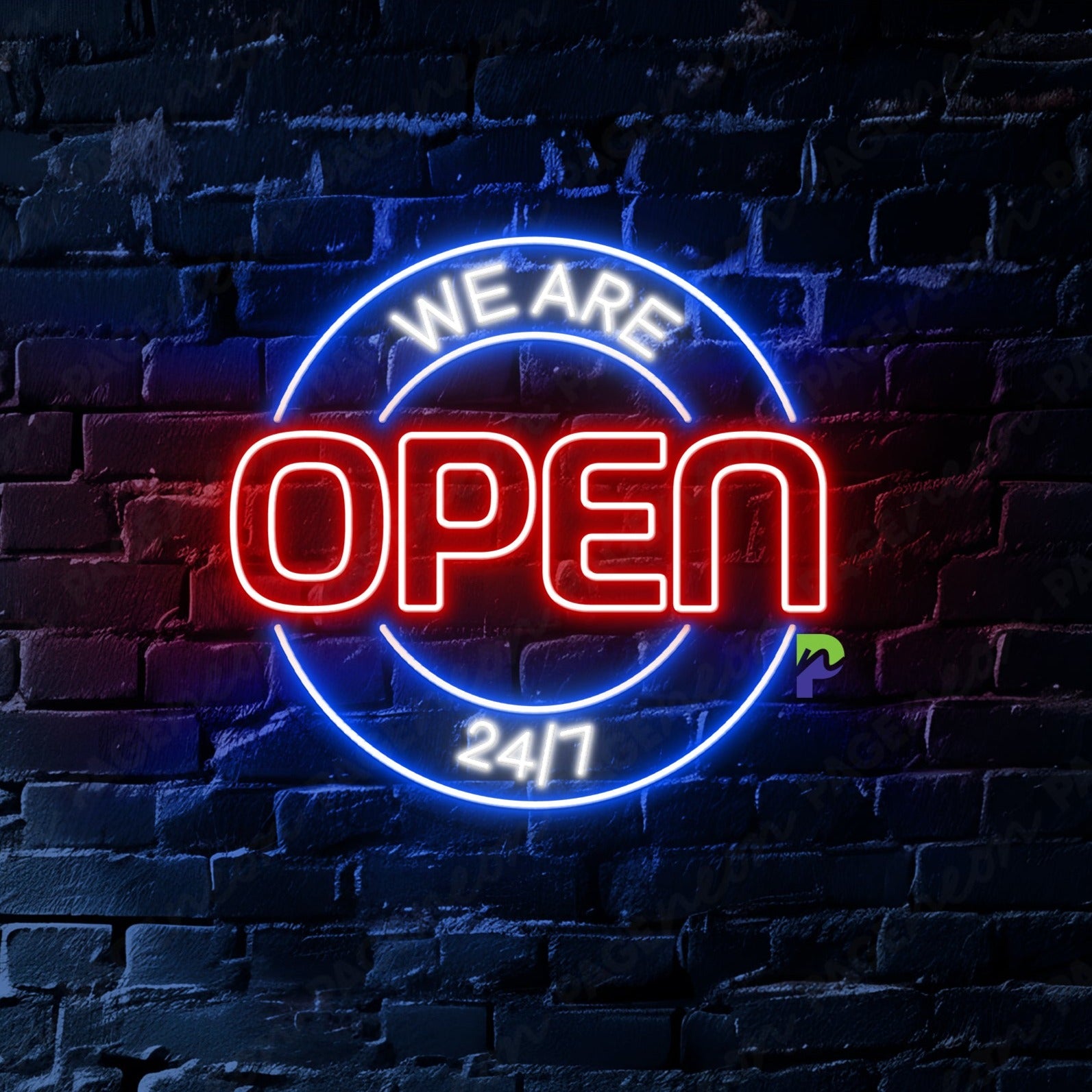 Neon Open 24 Hours Sign Business Led Light