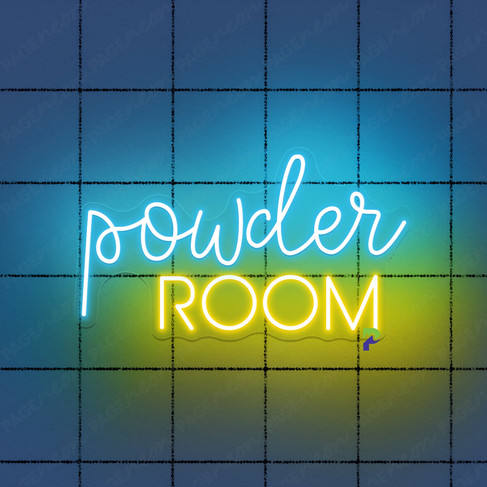 Neon Powder Room Sign Washing Room Led Light