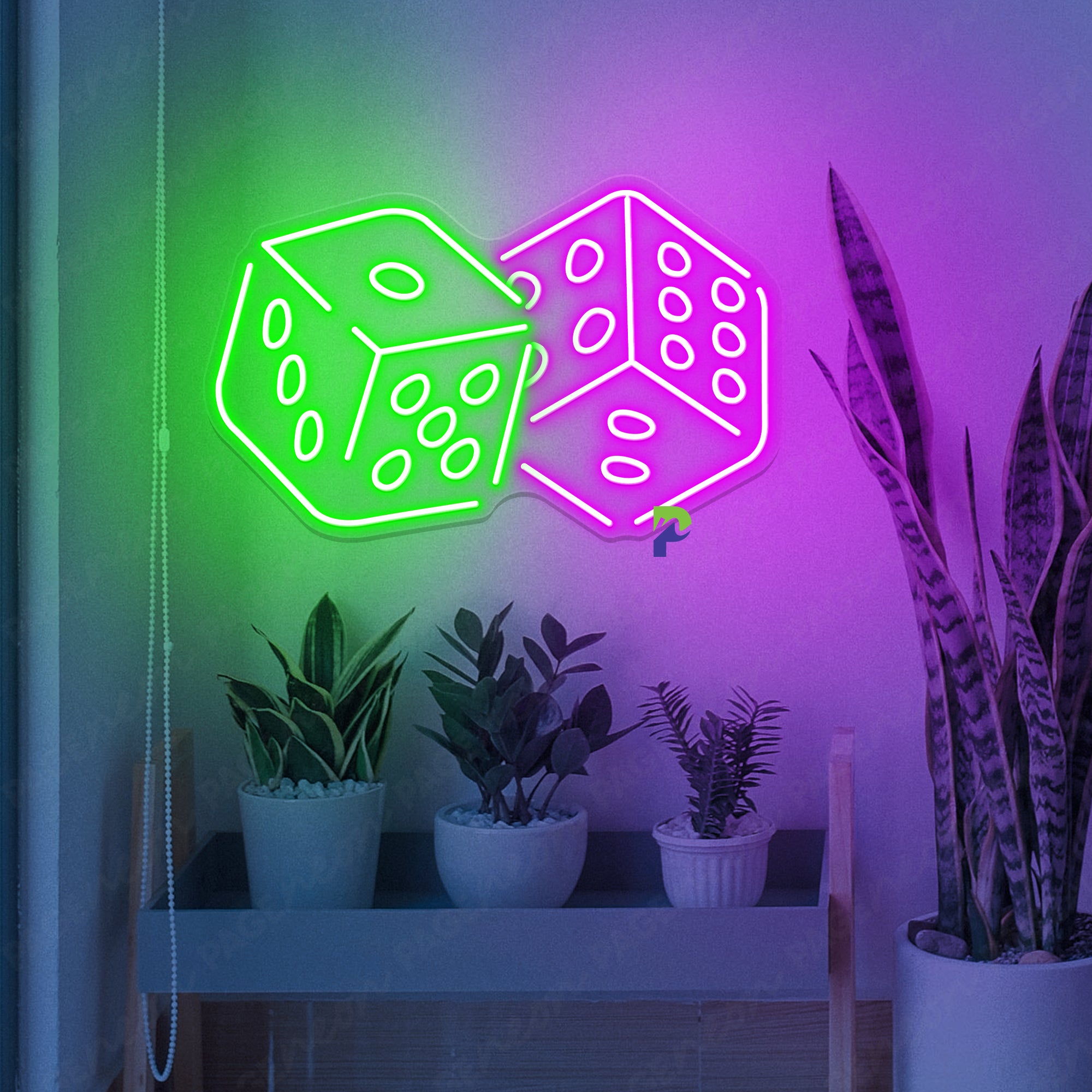 Neon Sign Casino Rolling Dice Led Light