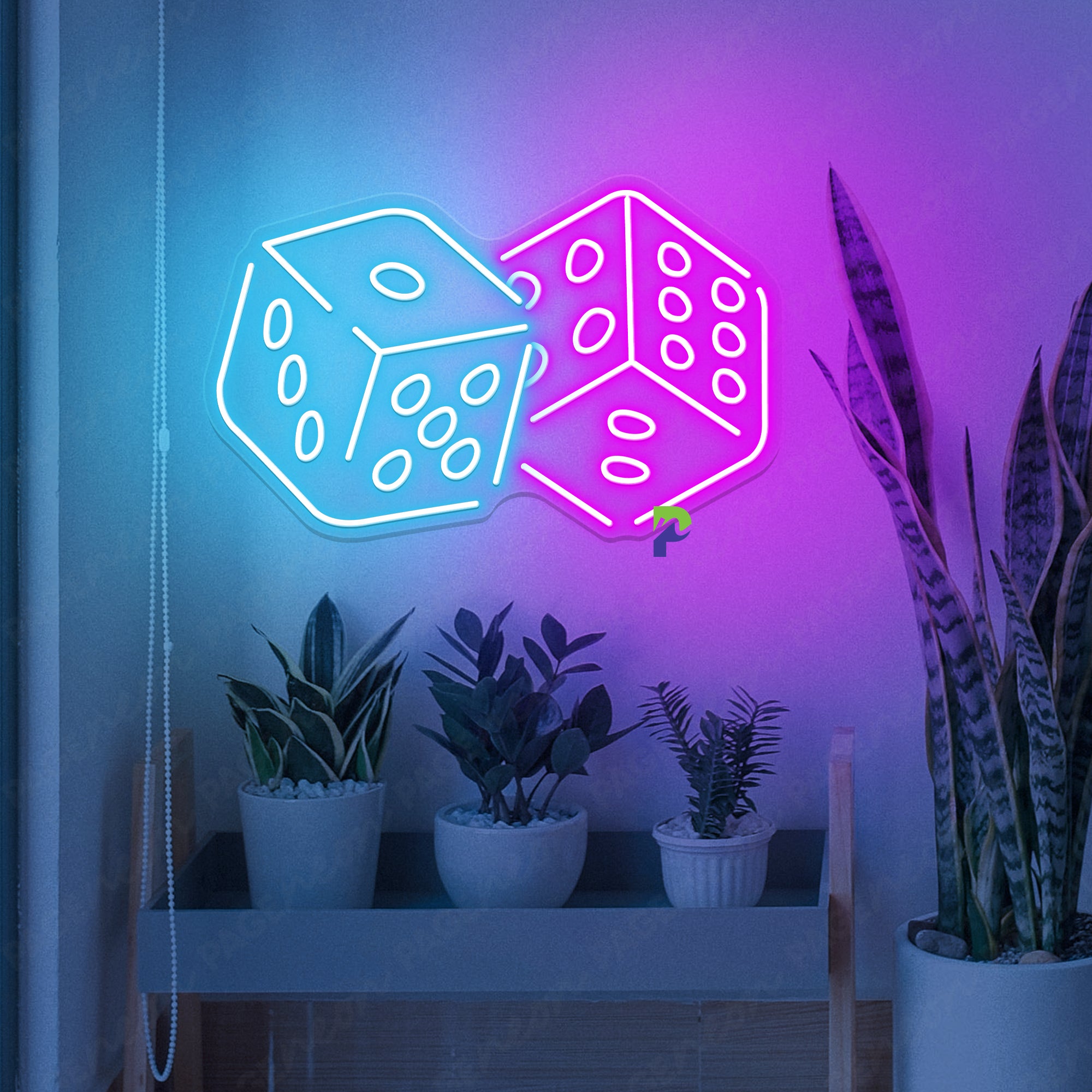 Neon Sign Casino Rolling Dice Led Light
