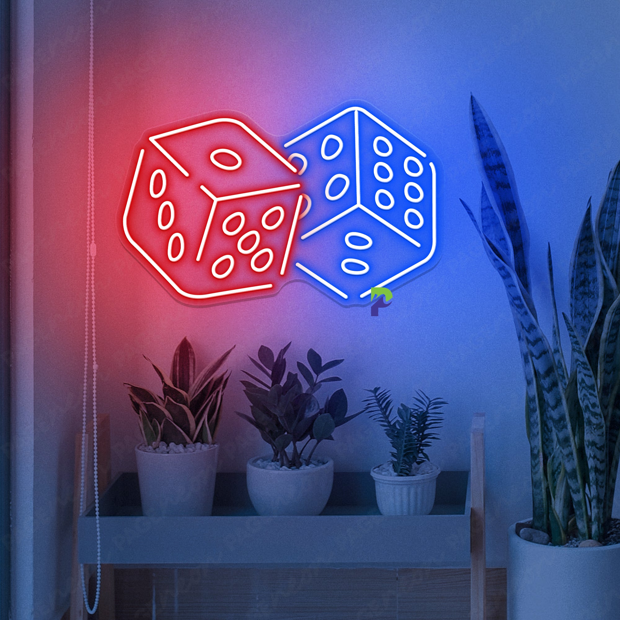Neon Sign Casino Rolling Dice Led Light