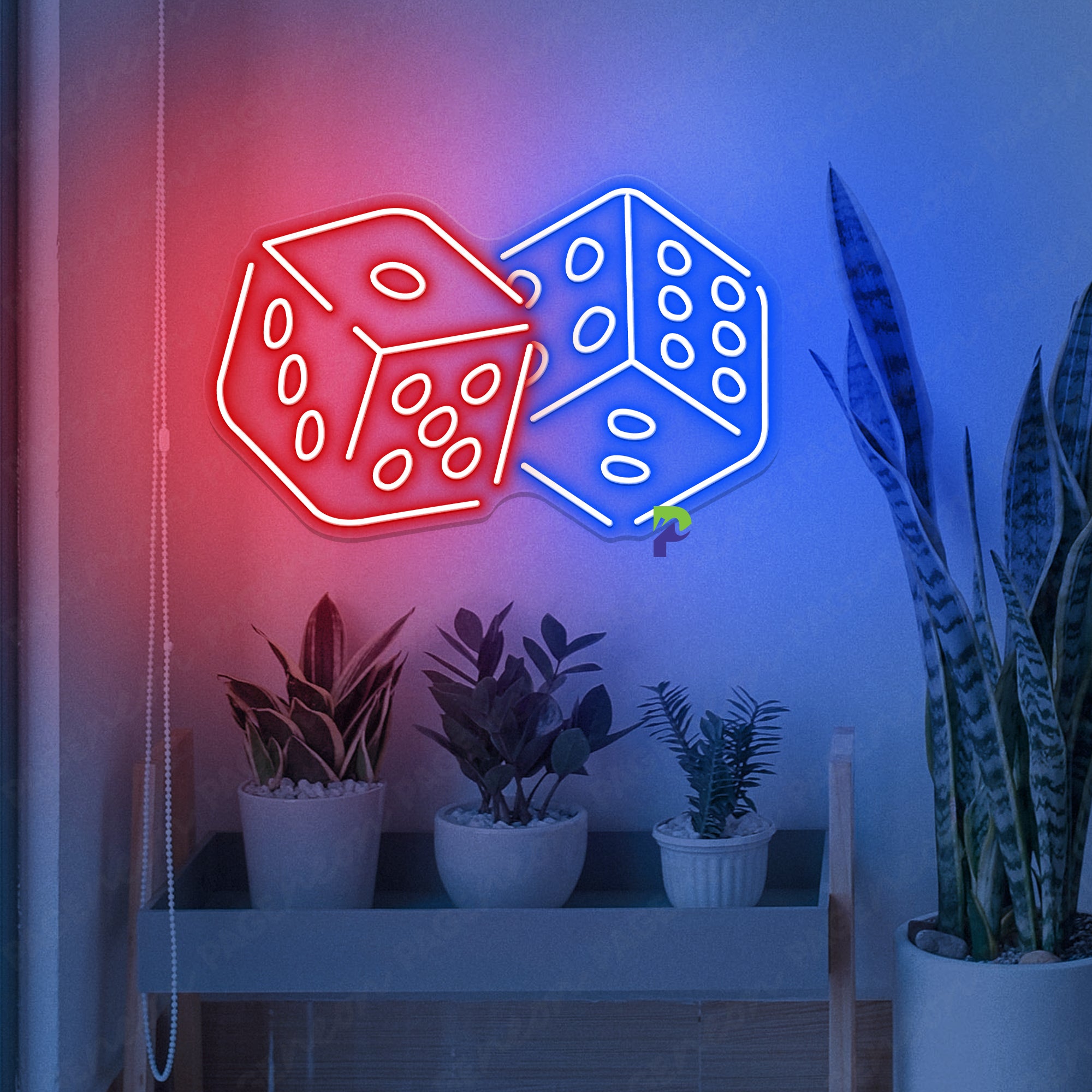 Neon Sign Casino Rolling Dice Led Light