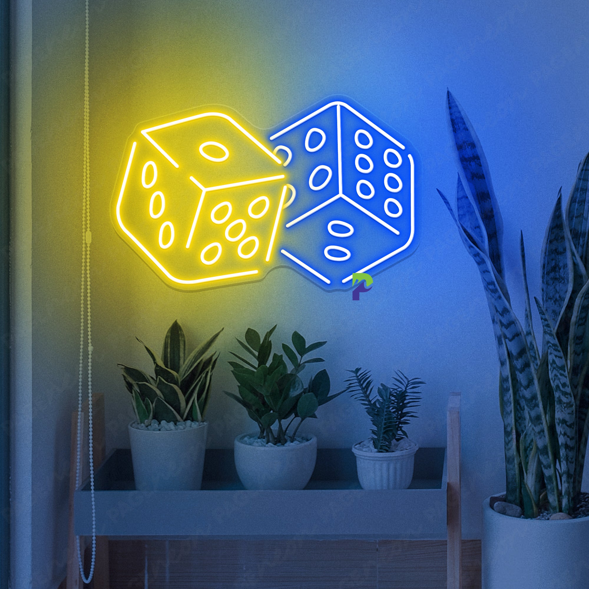 Neon Sign Casino Rolling Dice Led Light