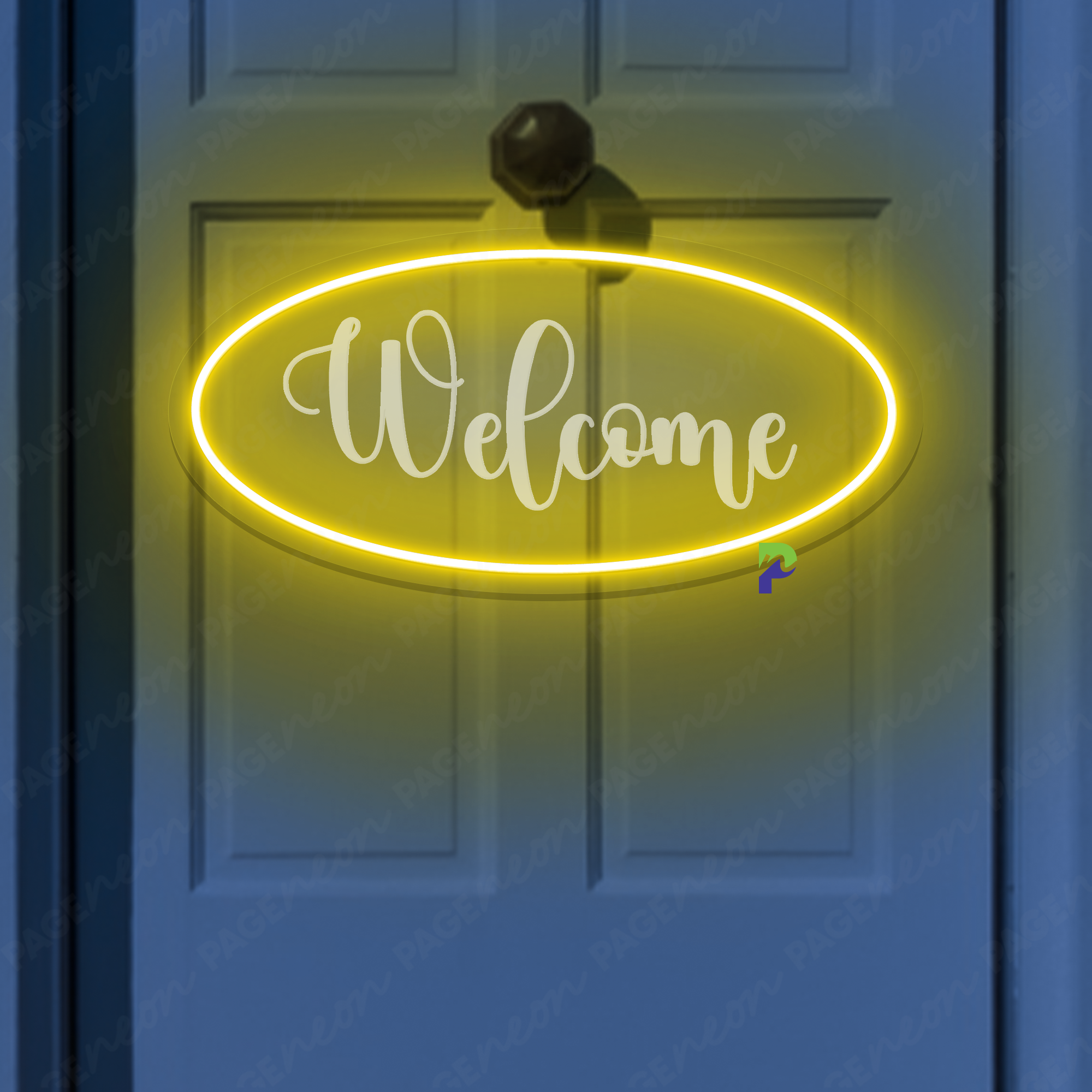 Neon Sign Welcome Engraving Open Led Light