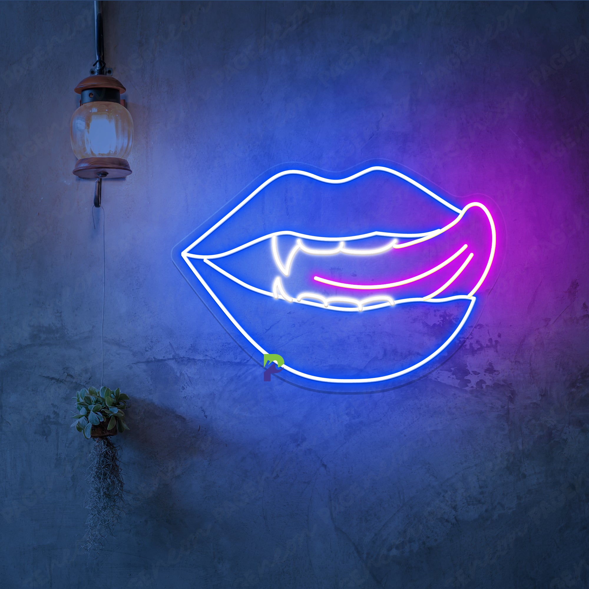 Neon Lips Sign Sexy Dracula Teeth Led Light