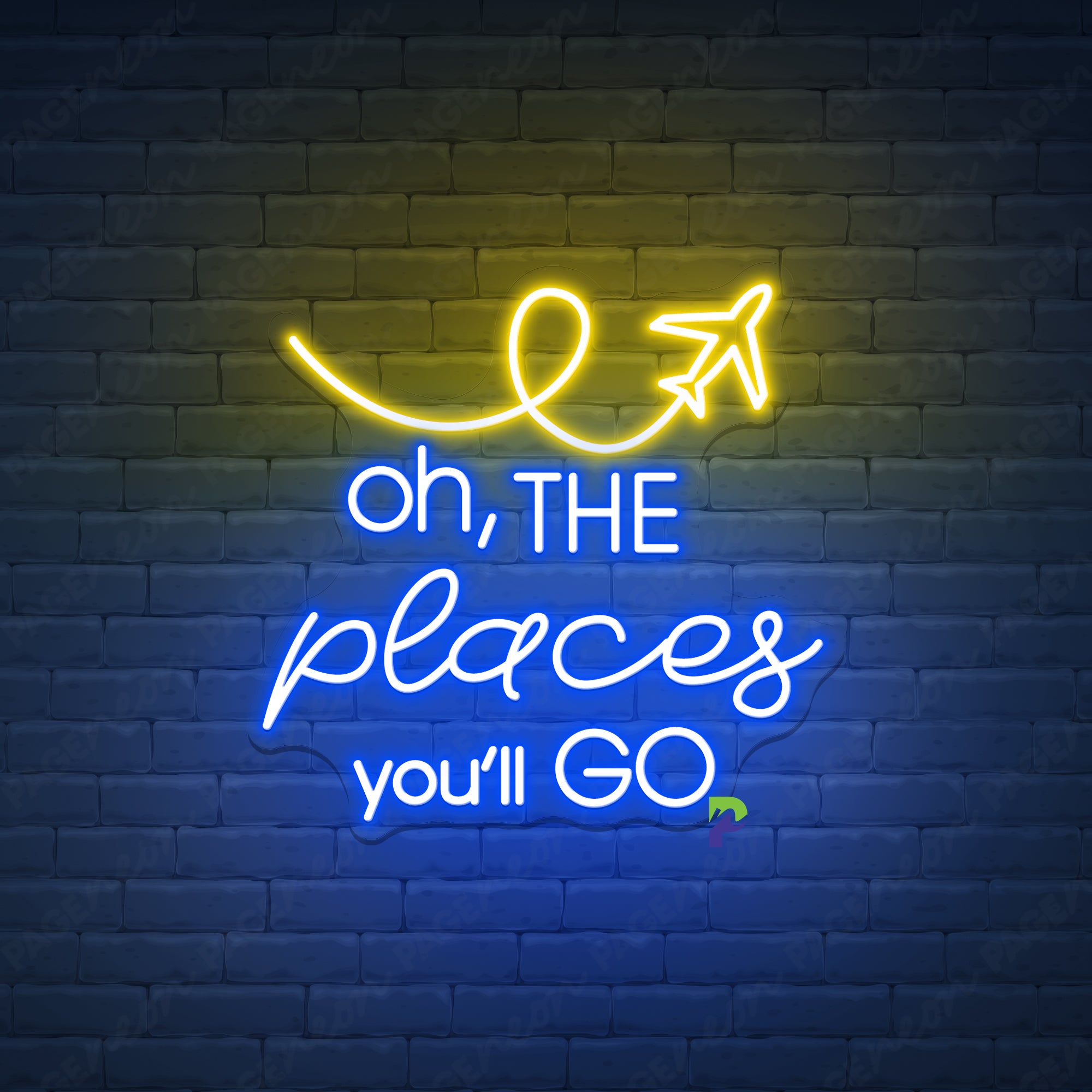 Oh The Places You'll Go Neon Sign Travel Led Light