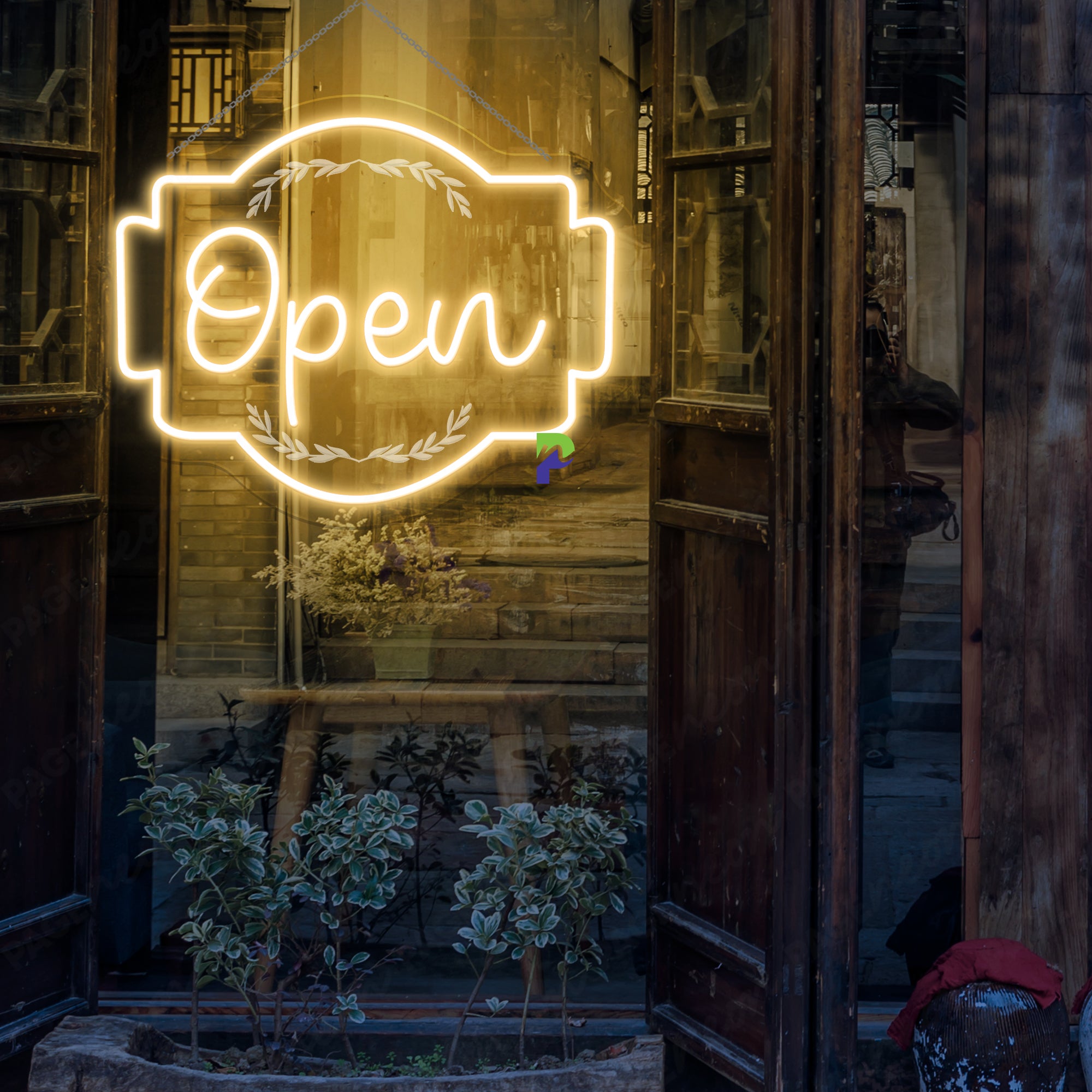 Open Neon Sign Storefront Led Light