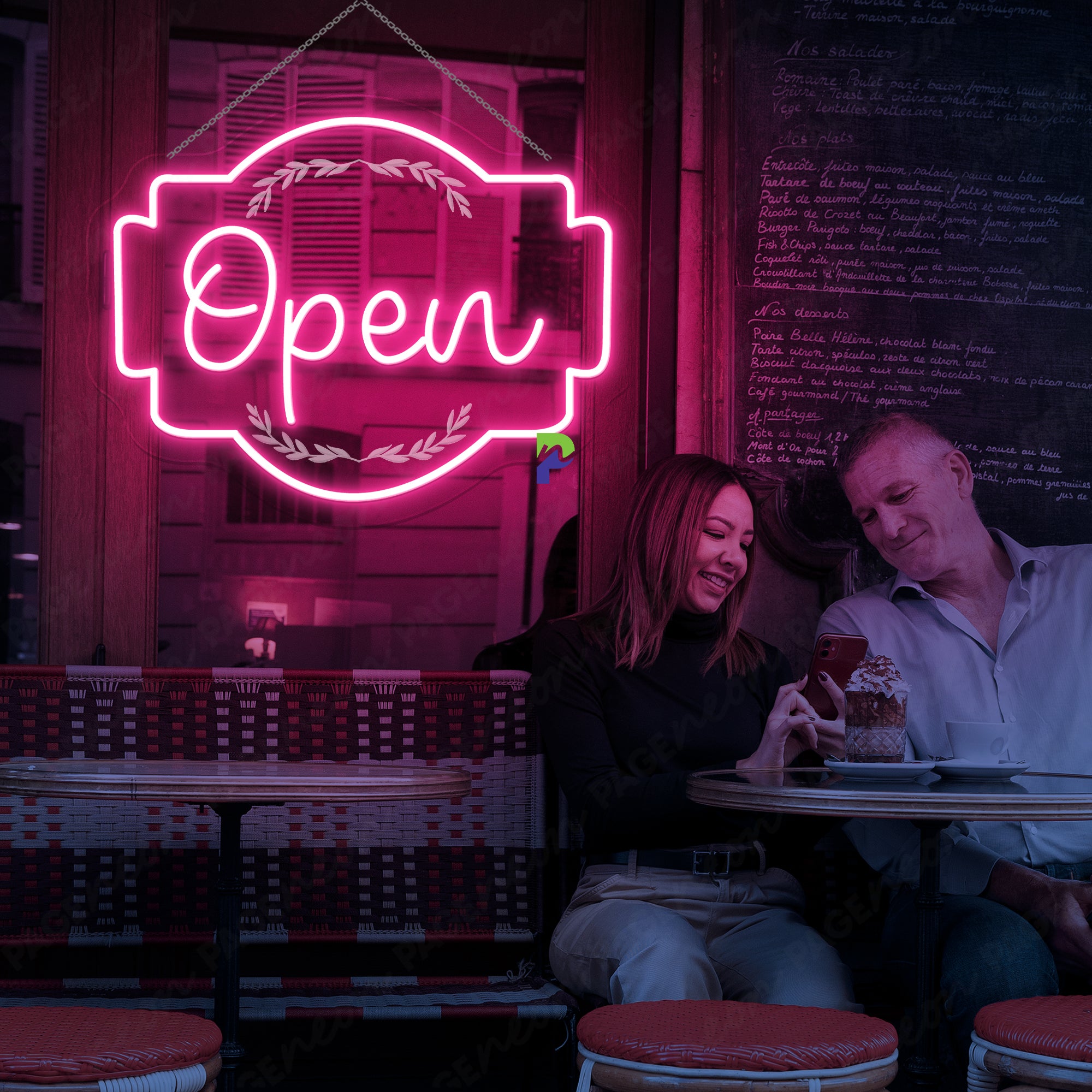 Open Neon Sign Storefront Led Light