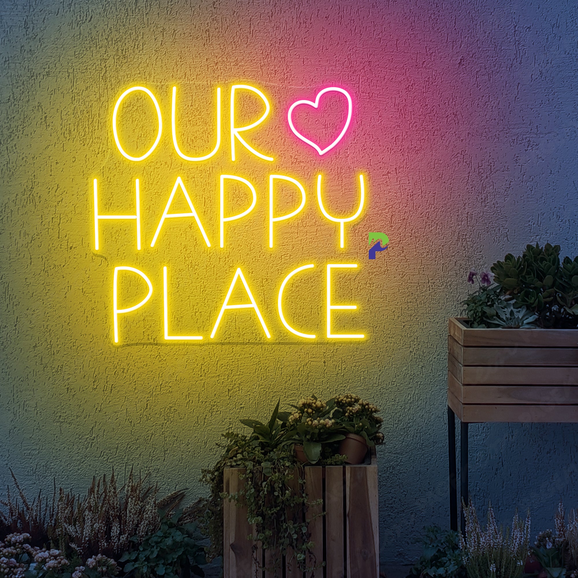 Our Happy Place Neon Sign Cute Led Light