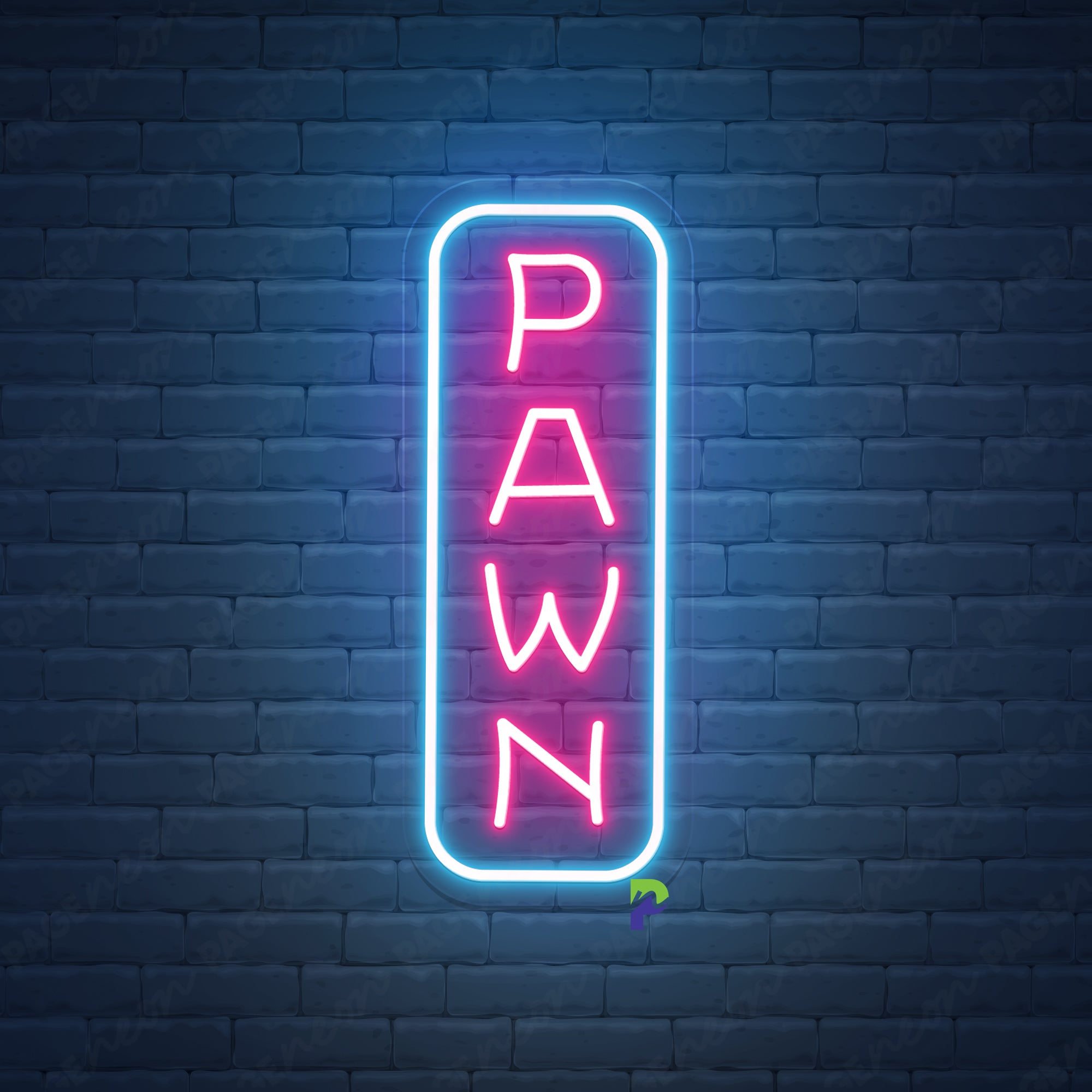 Pawn Shop Neon Signs Vertical Led Light