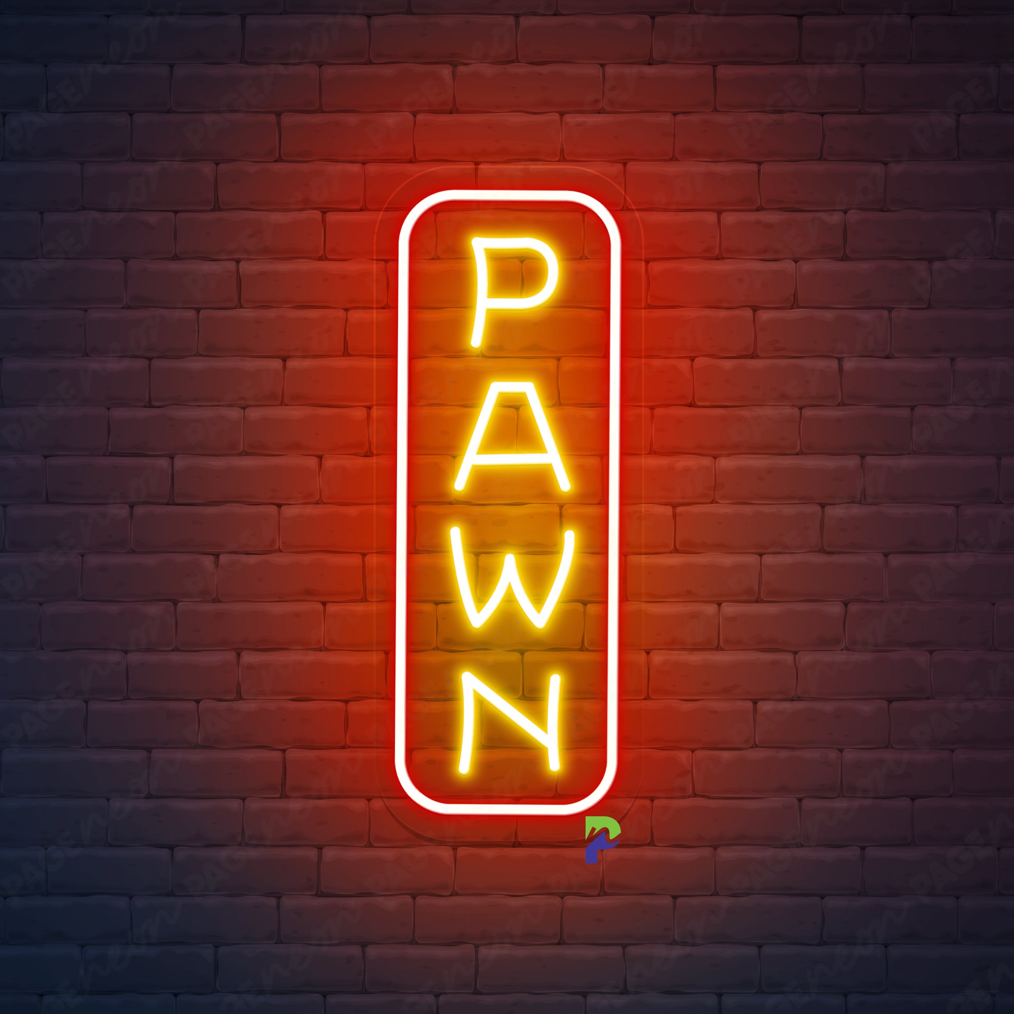 Pawn Shop Neon Signs Vertical Led Light