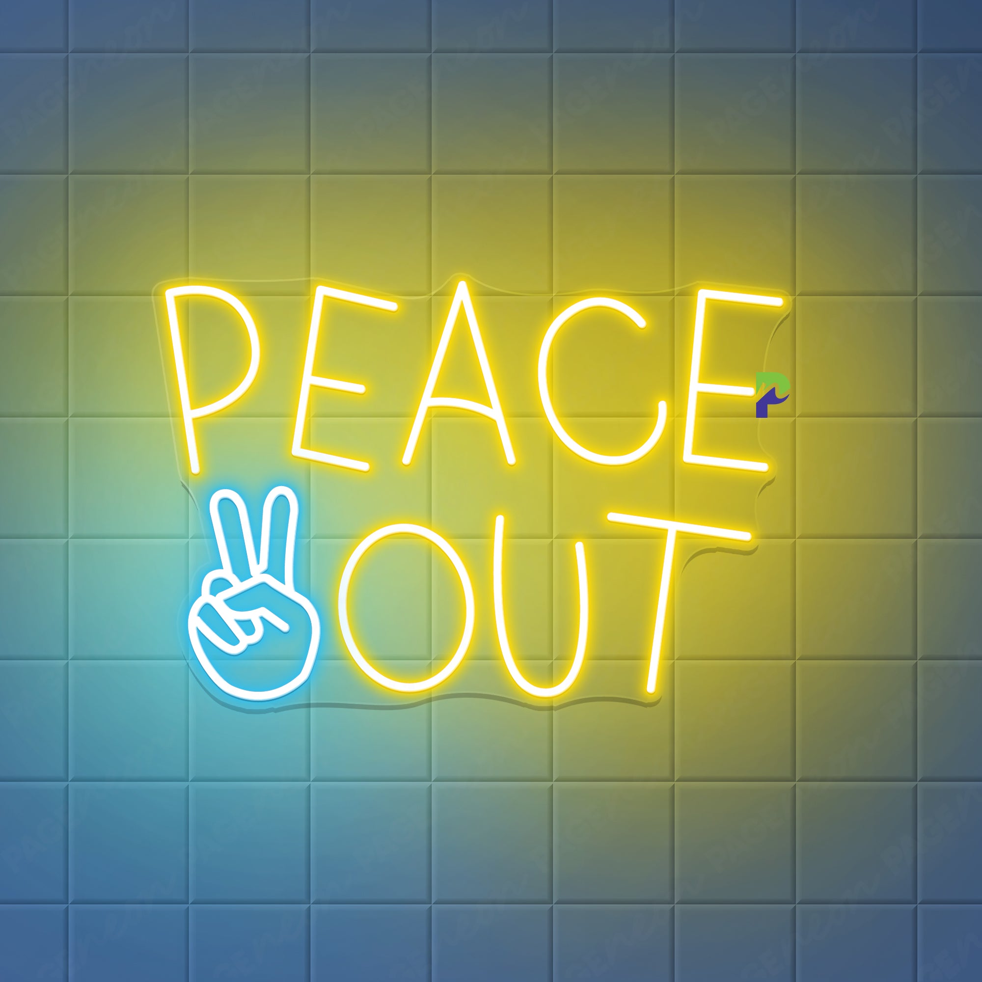 Peace Out Neon Sign Simple Inspirational Led Light