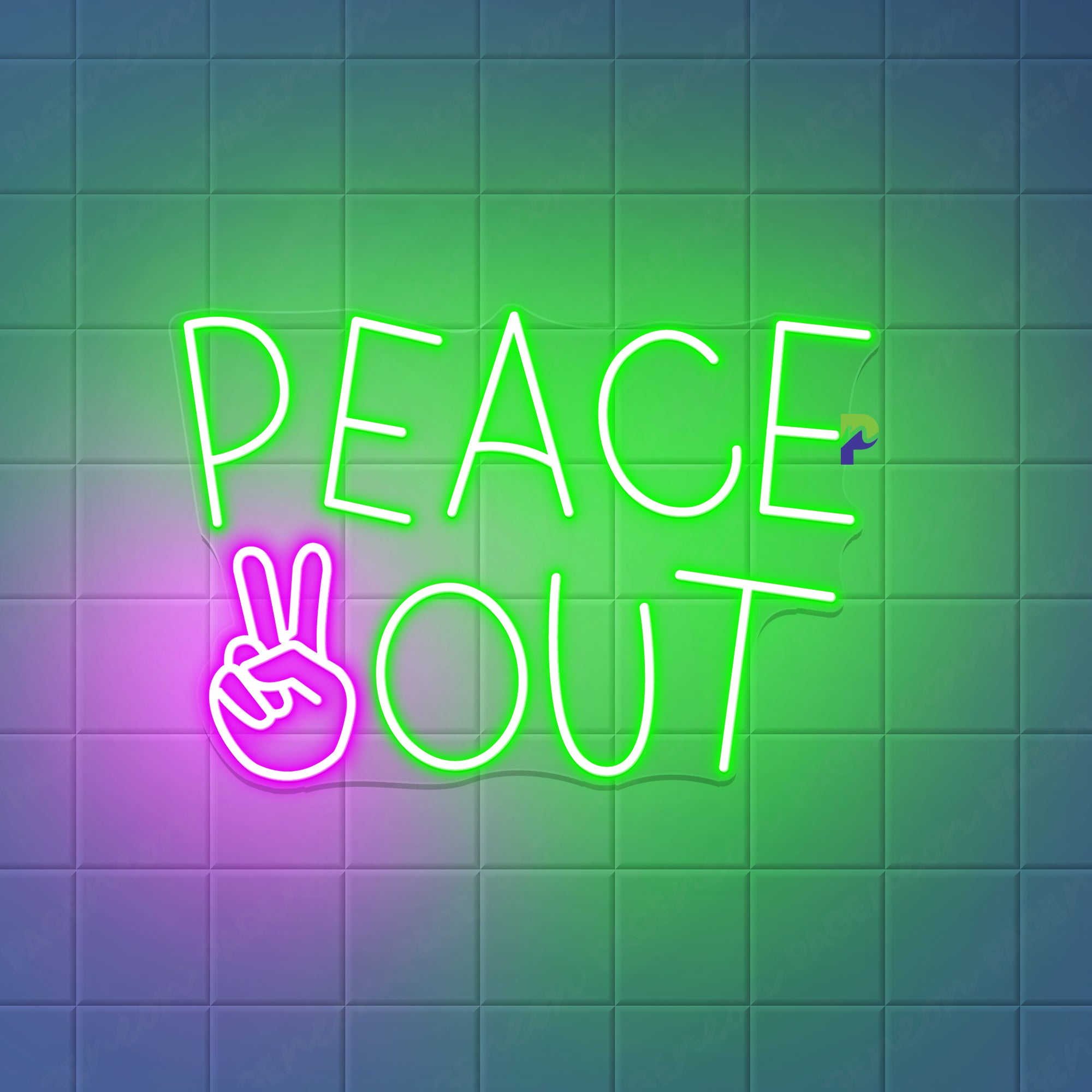 Peace Out Neon Sign Simple Inspirational Led Light