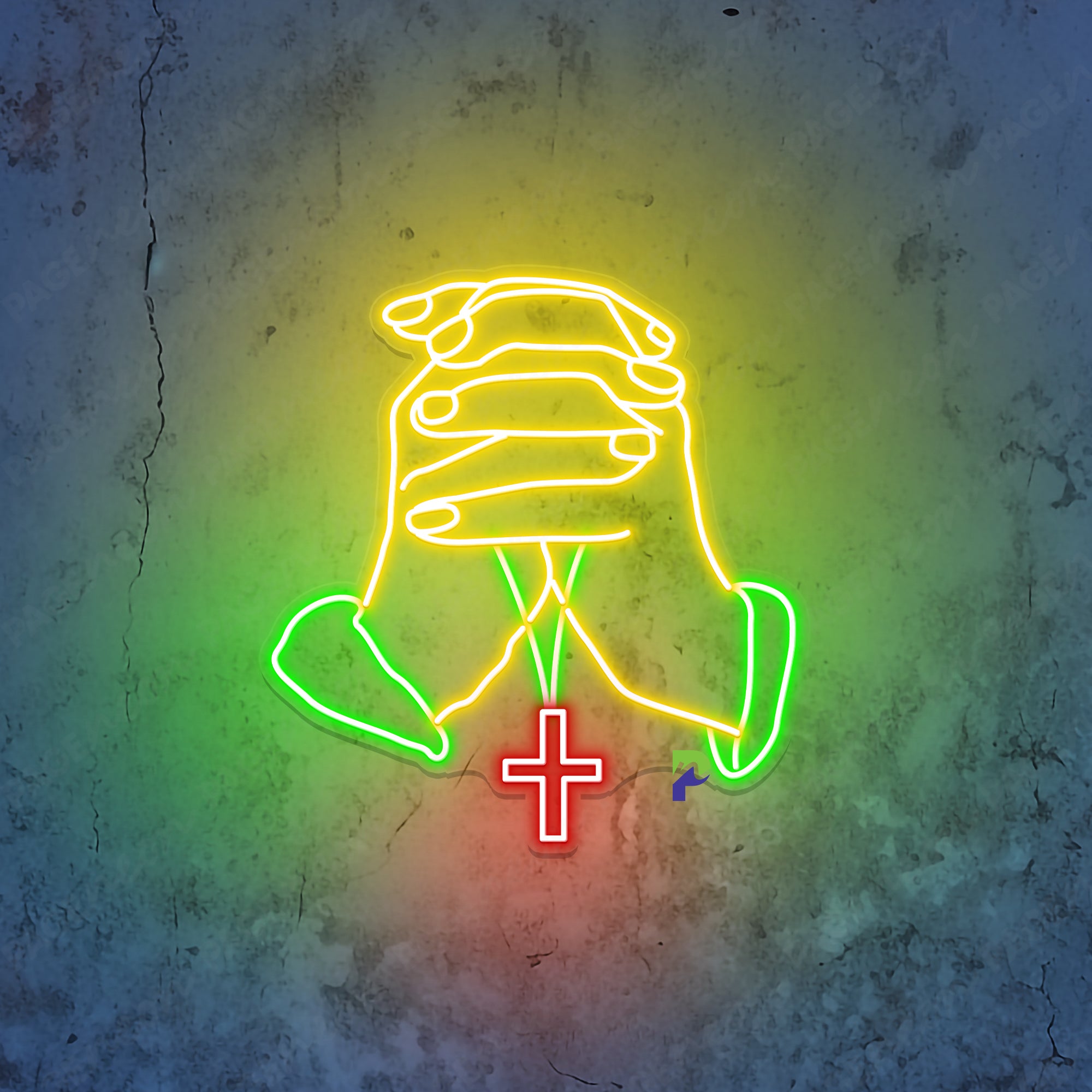Prayer Hand Neon Sign Religion Led Light