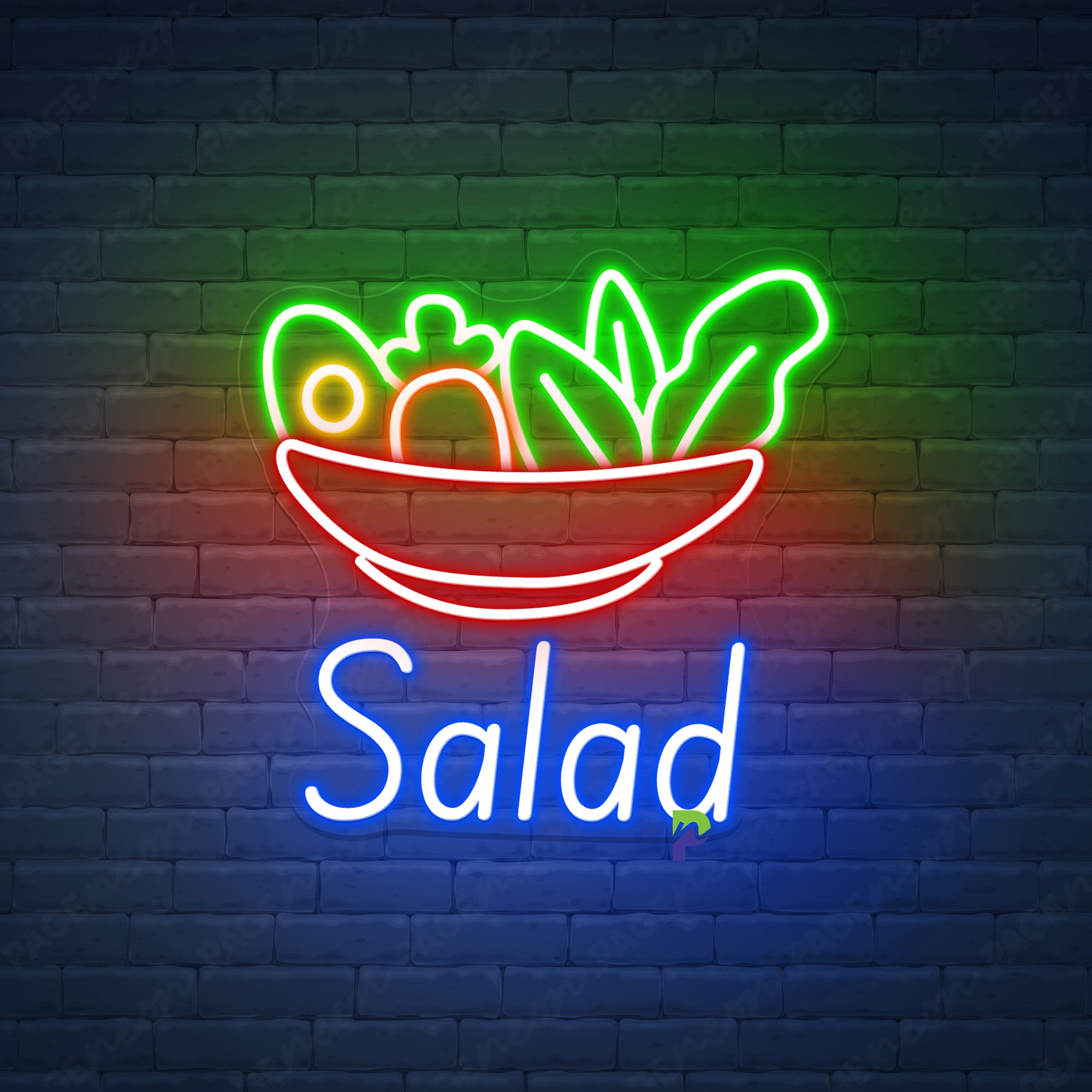 Salad Neon Sign Led Light For Restaurant