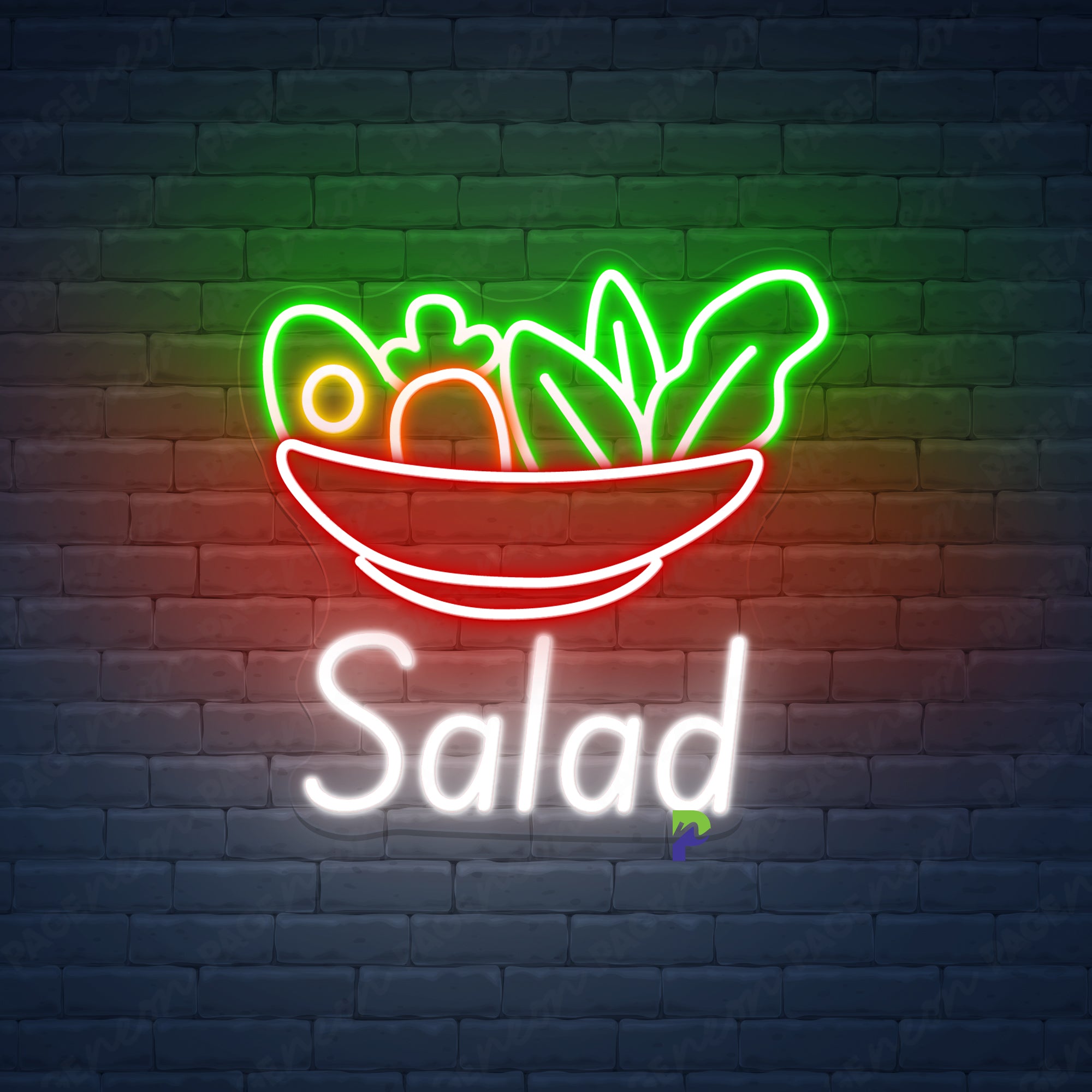 Salad Neon Sign Led Light For Restaurant
