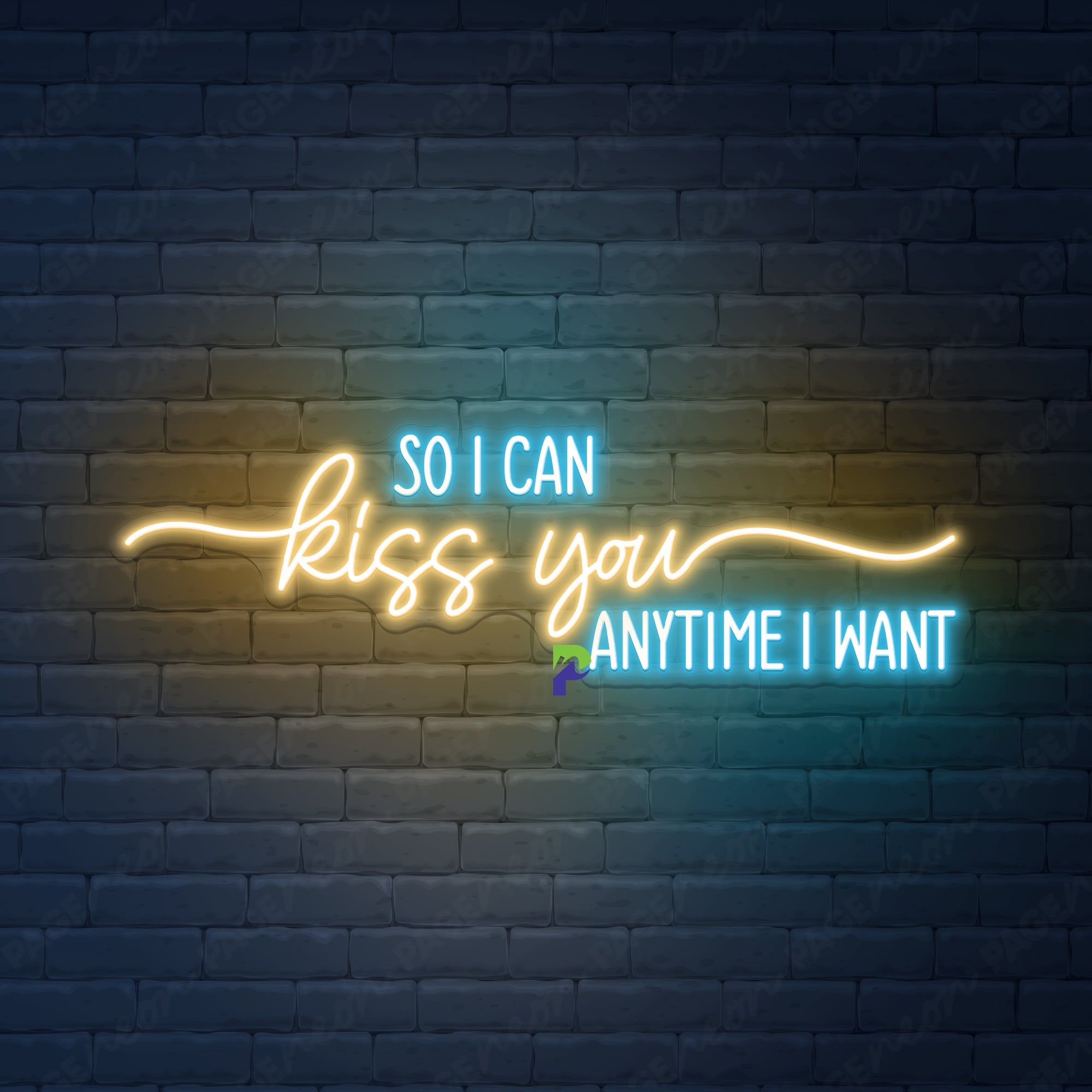 So I Can Kiss You Neon Sign Quote Led Light