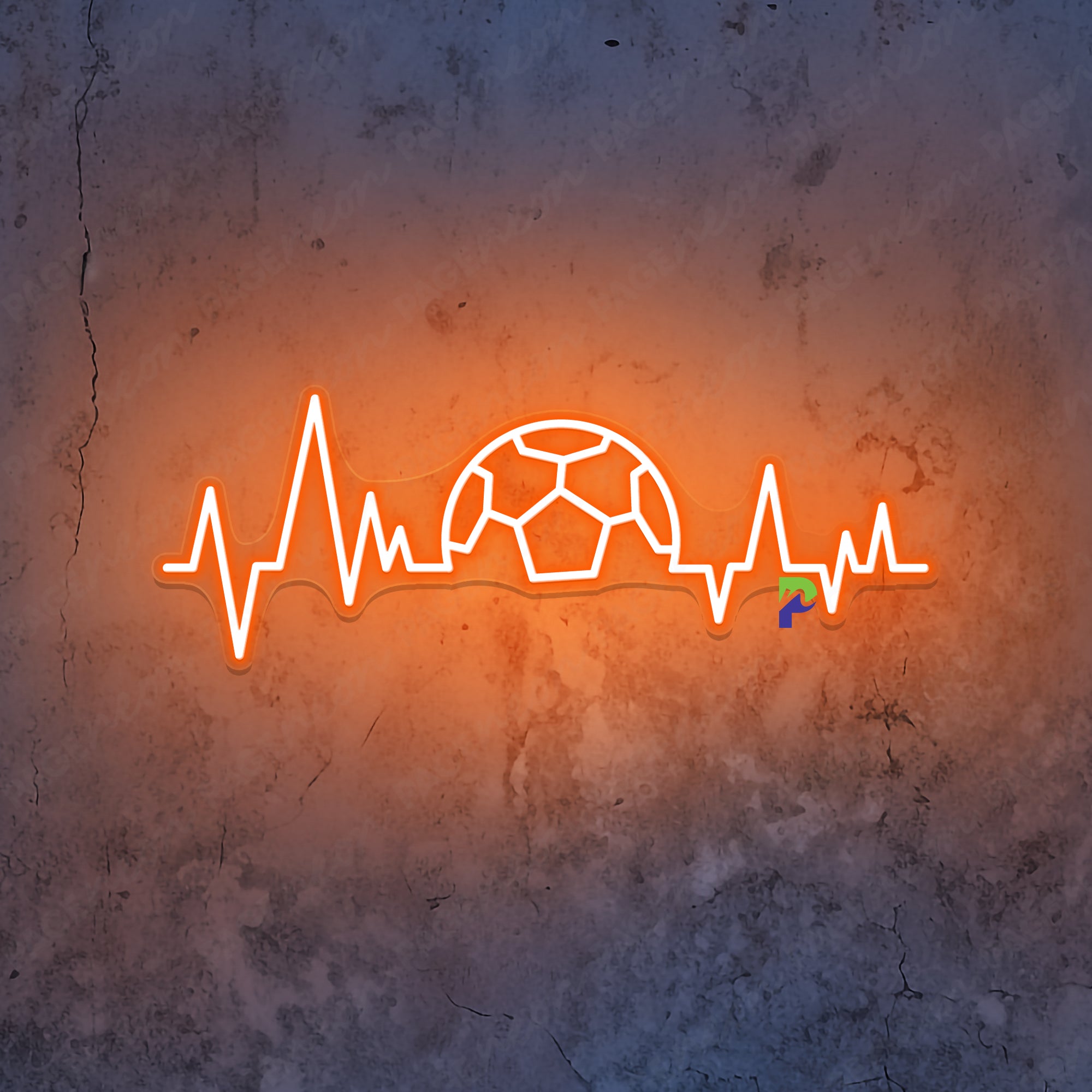 Soccer Heartbeat Rhythm Neon Sign Sport Led Light