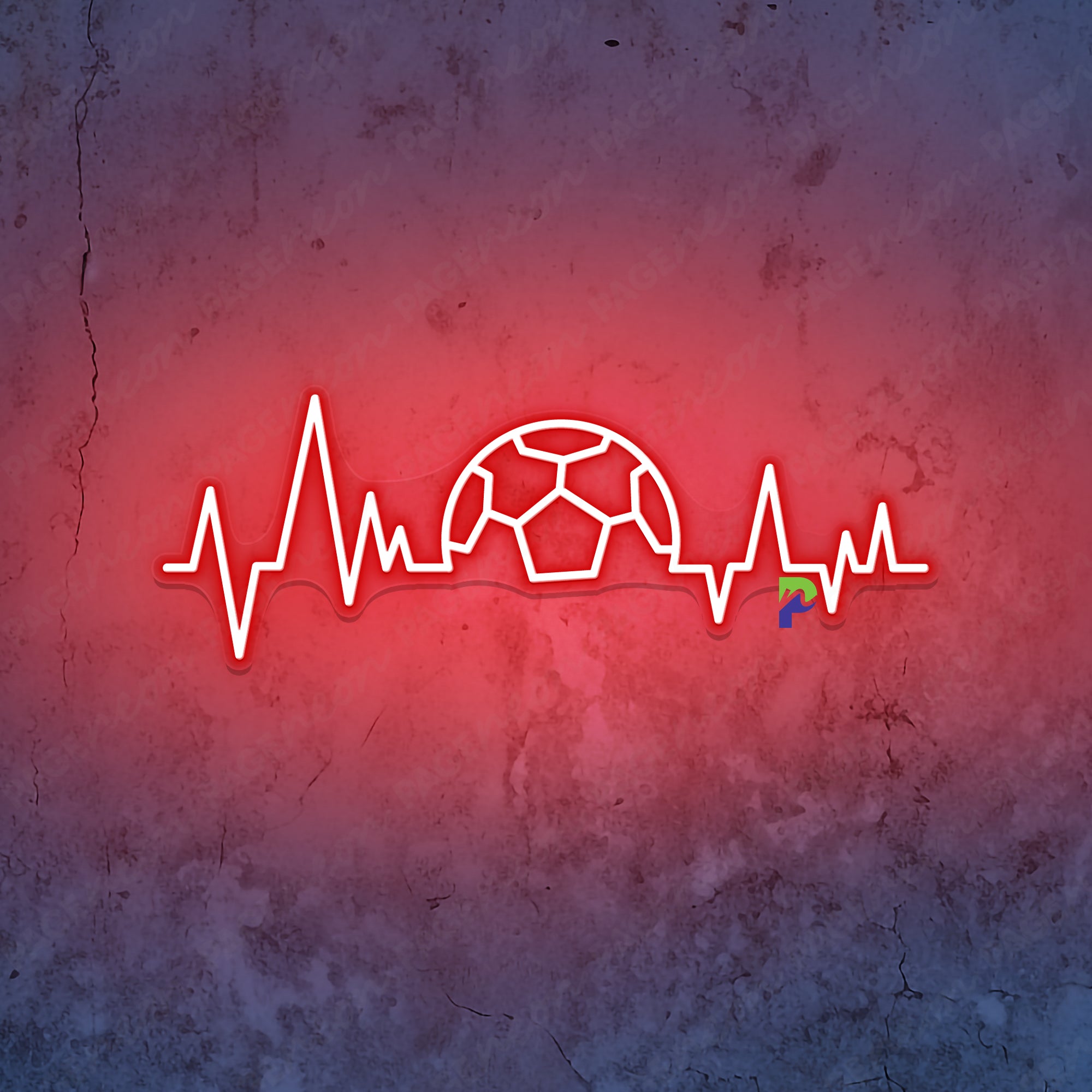 Soccer Heartbeat Rhythm Neon Sign Sport Led Light