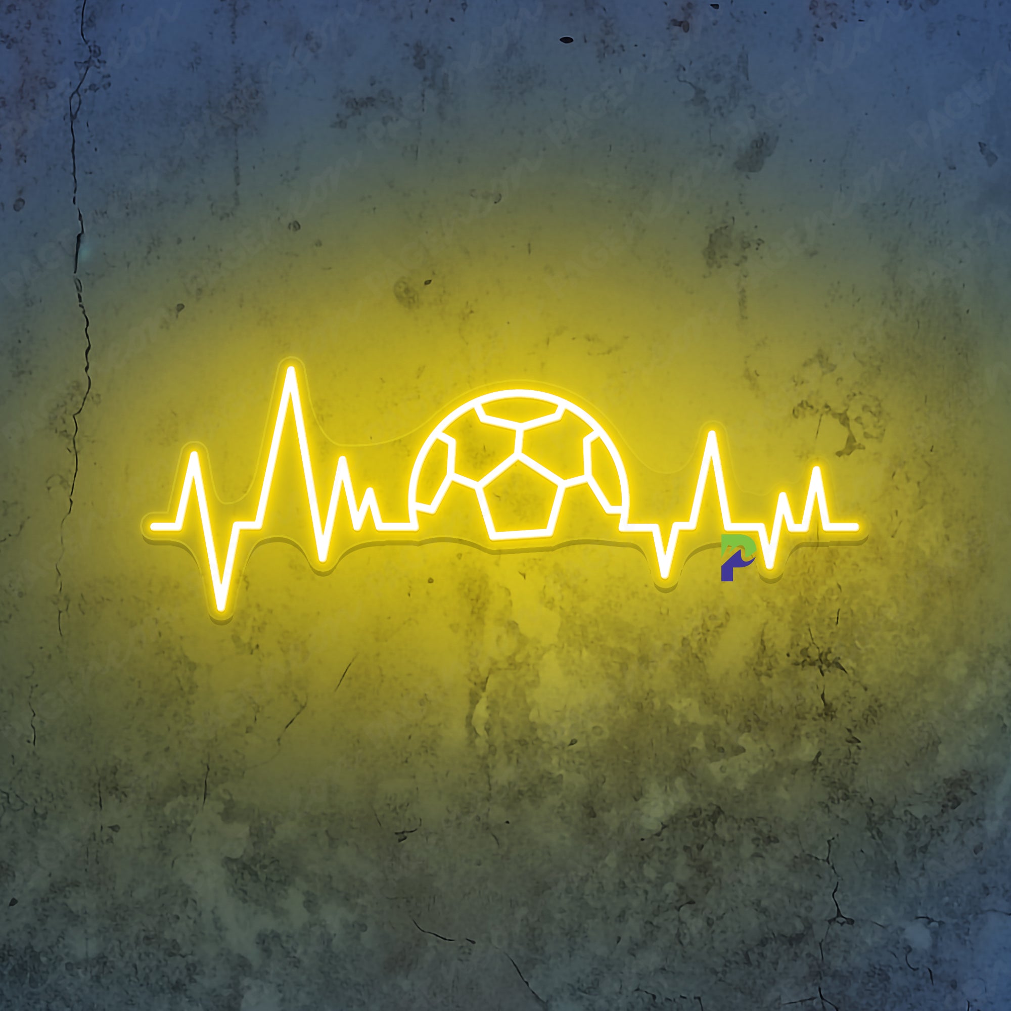 Soccer Heartbeat Rhythm Neon Sign Sport Led Light