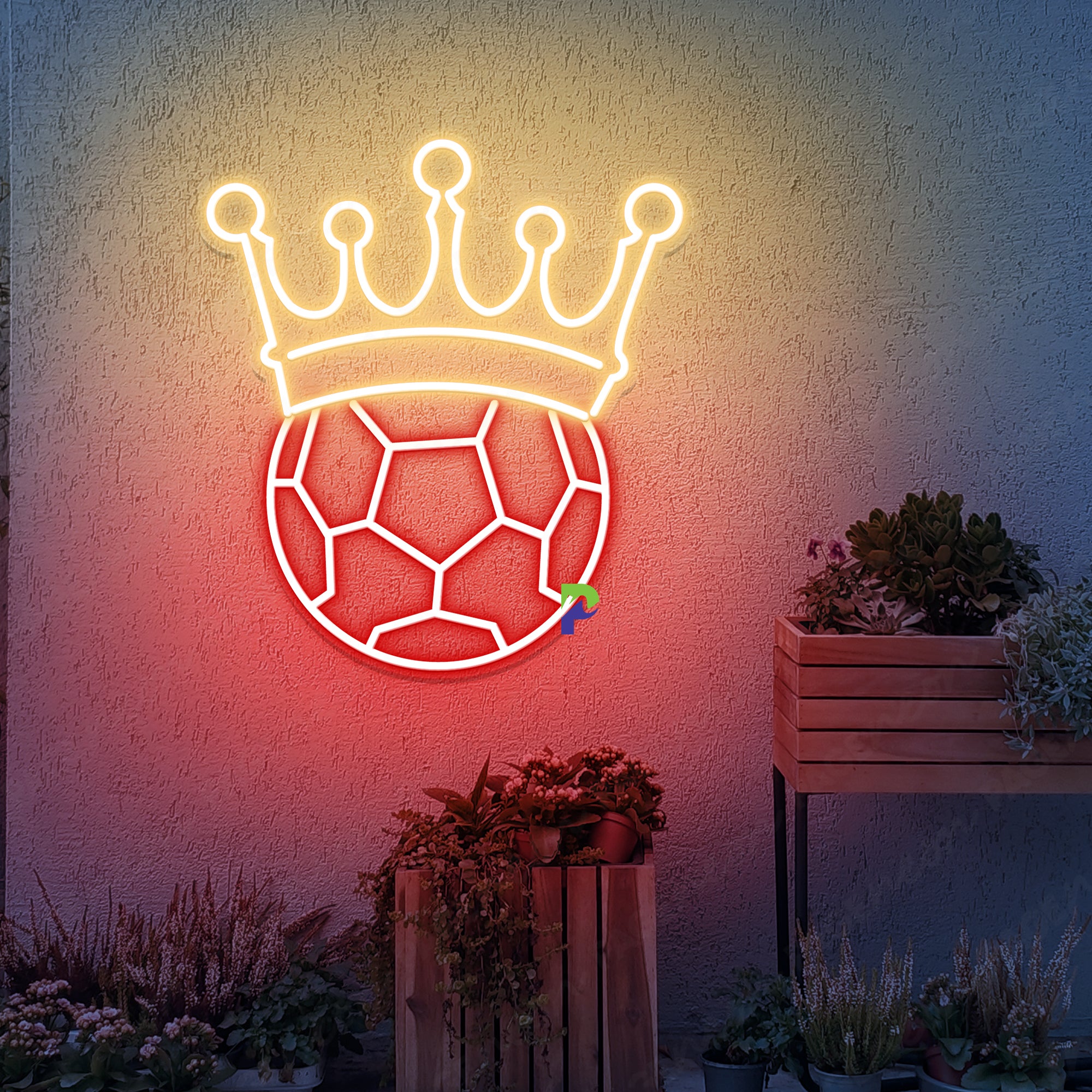 Soccer Neon Sign King Crown Led Light