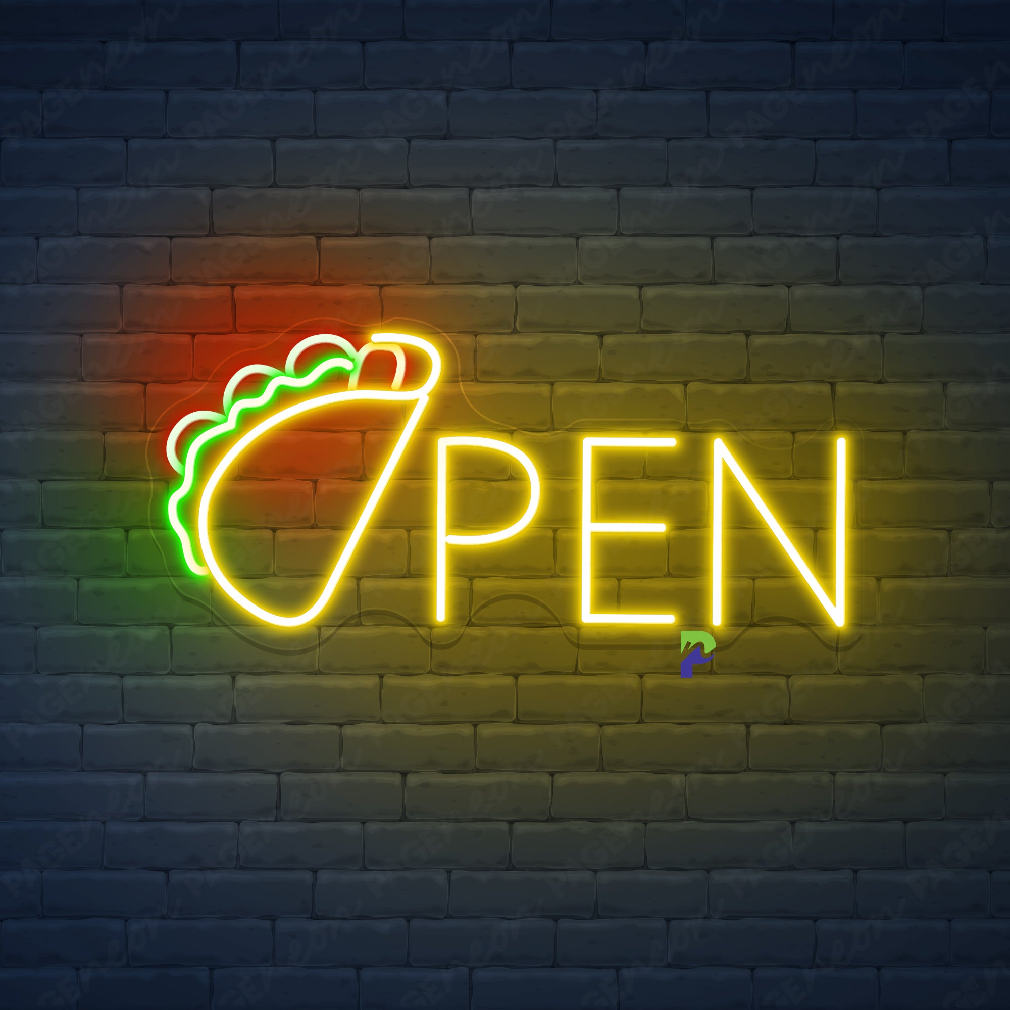 Tacos Open Neon Sign Mexican Food Led Light