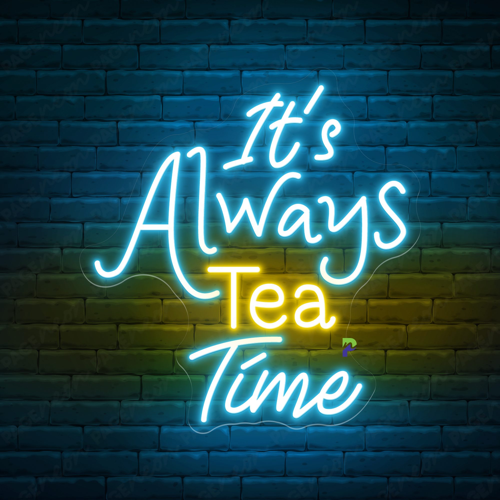 Tea Time Neon Signs Quote Led Light For Business