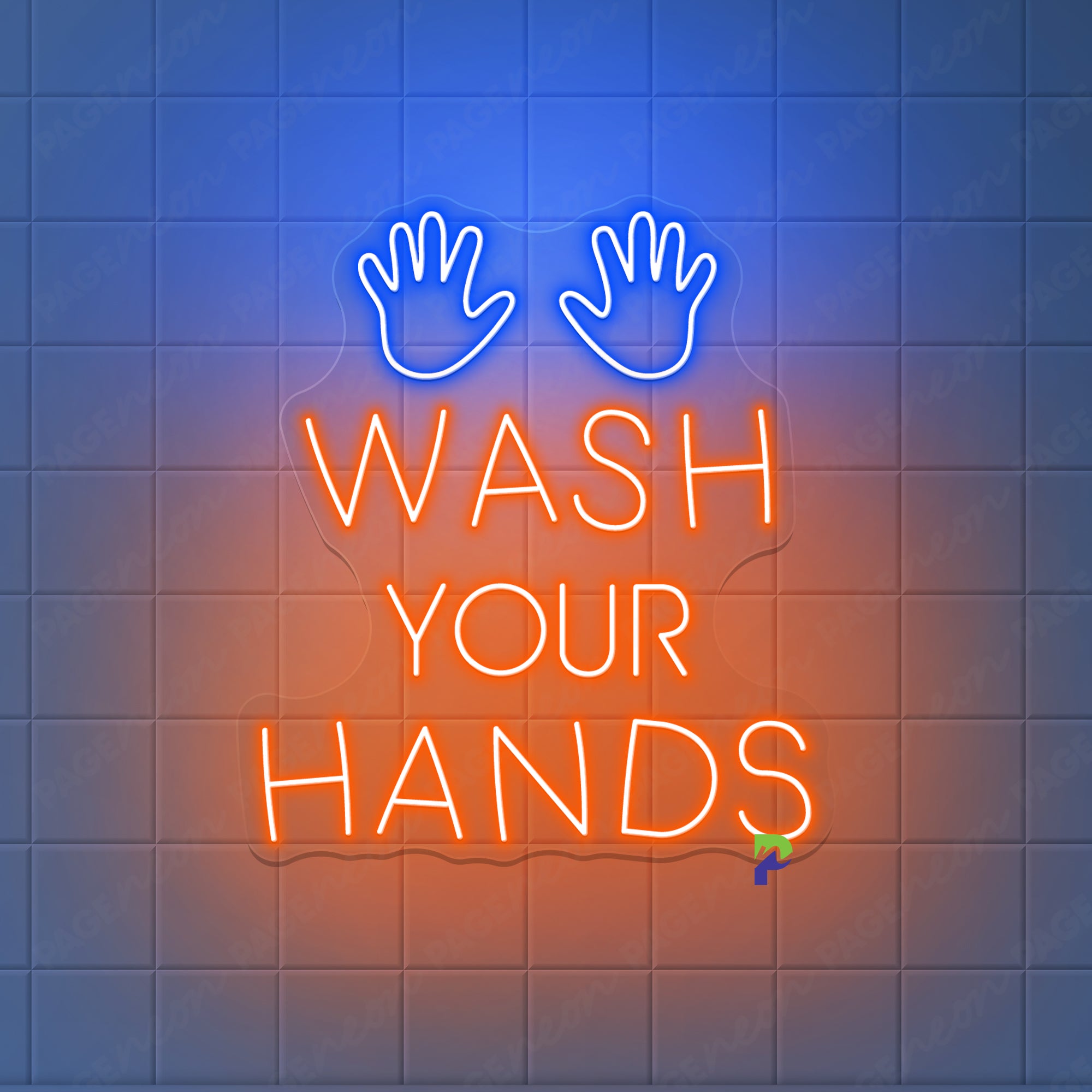 Wash Your Hands Neon Sign Kids Remind Led Light